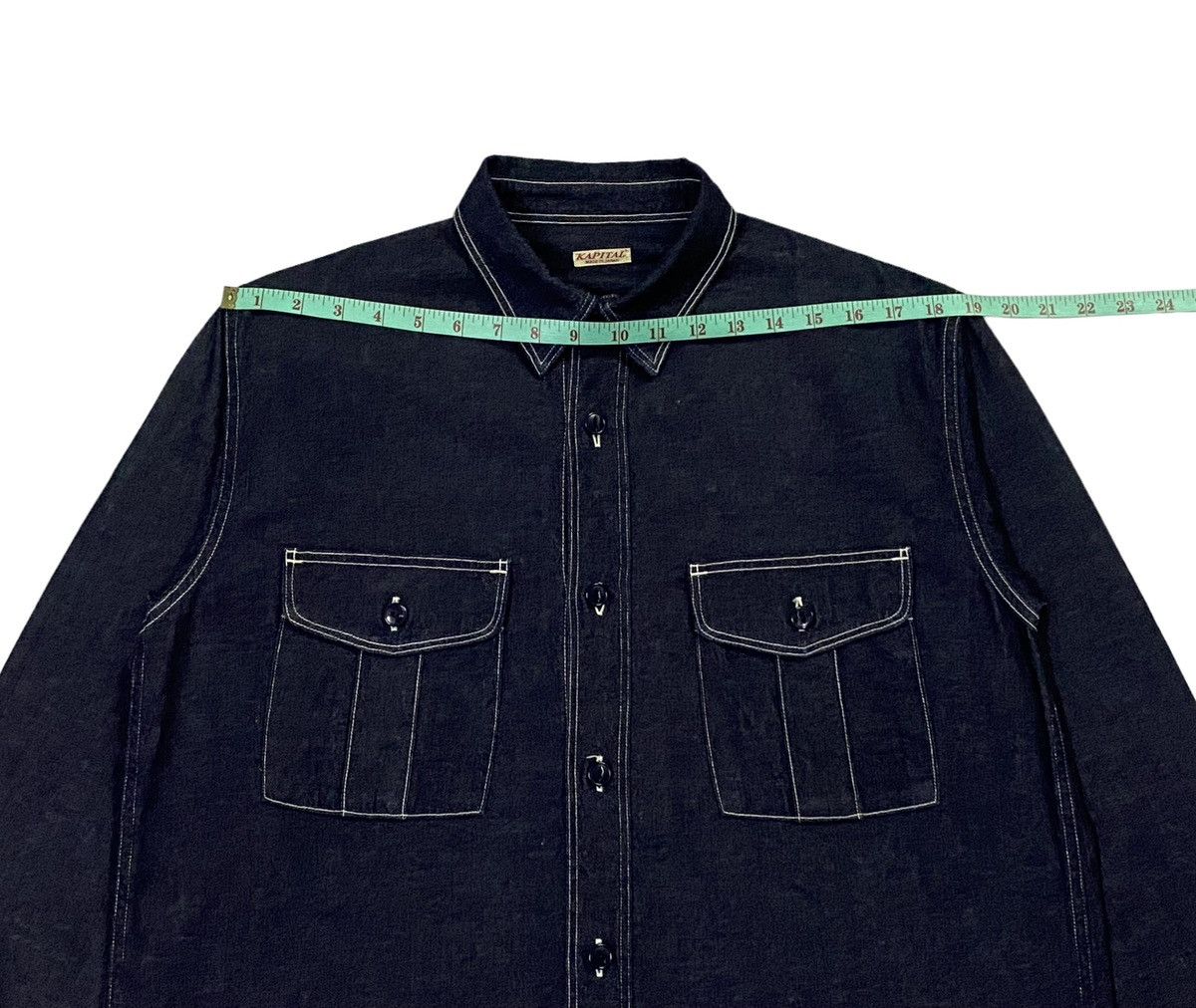 Kapital Kapital Indigo Selvedge Denim Work Shirt Bottom Ups Size US M / EU 48-50 / 2 - 7 Thumbnail