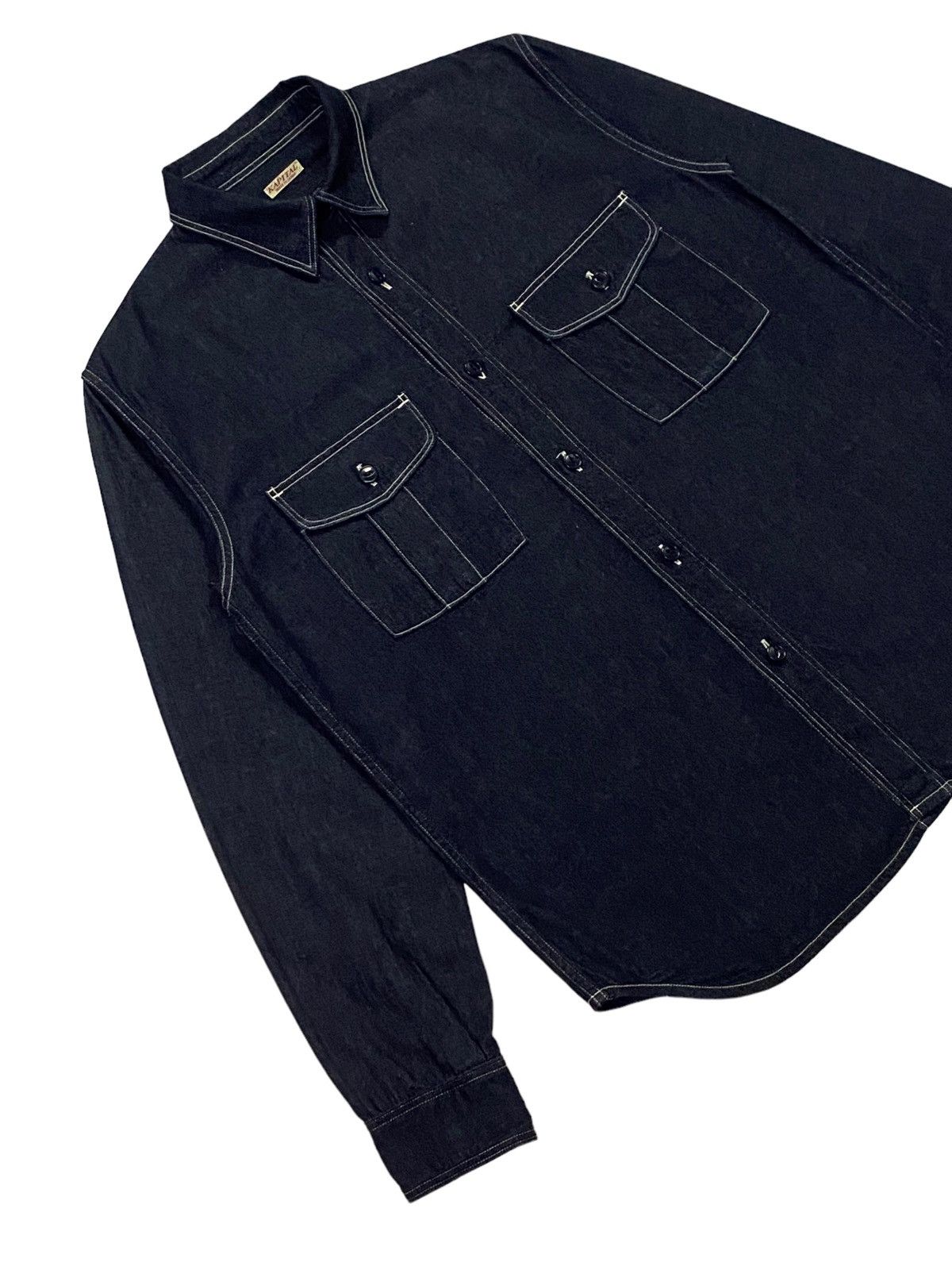 Kapital Kapital Indigo Selvedge Denim Work Shirt Bottom Ups Size US M / EU 48-50 / 2 - 17 Thumbnail