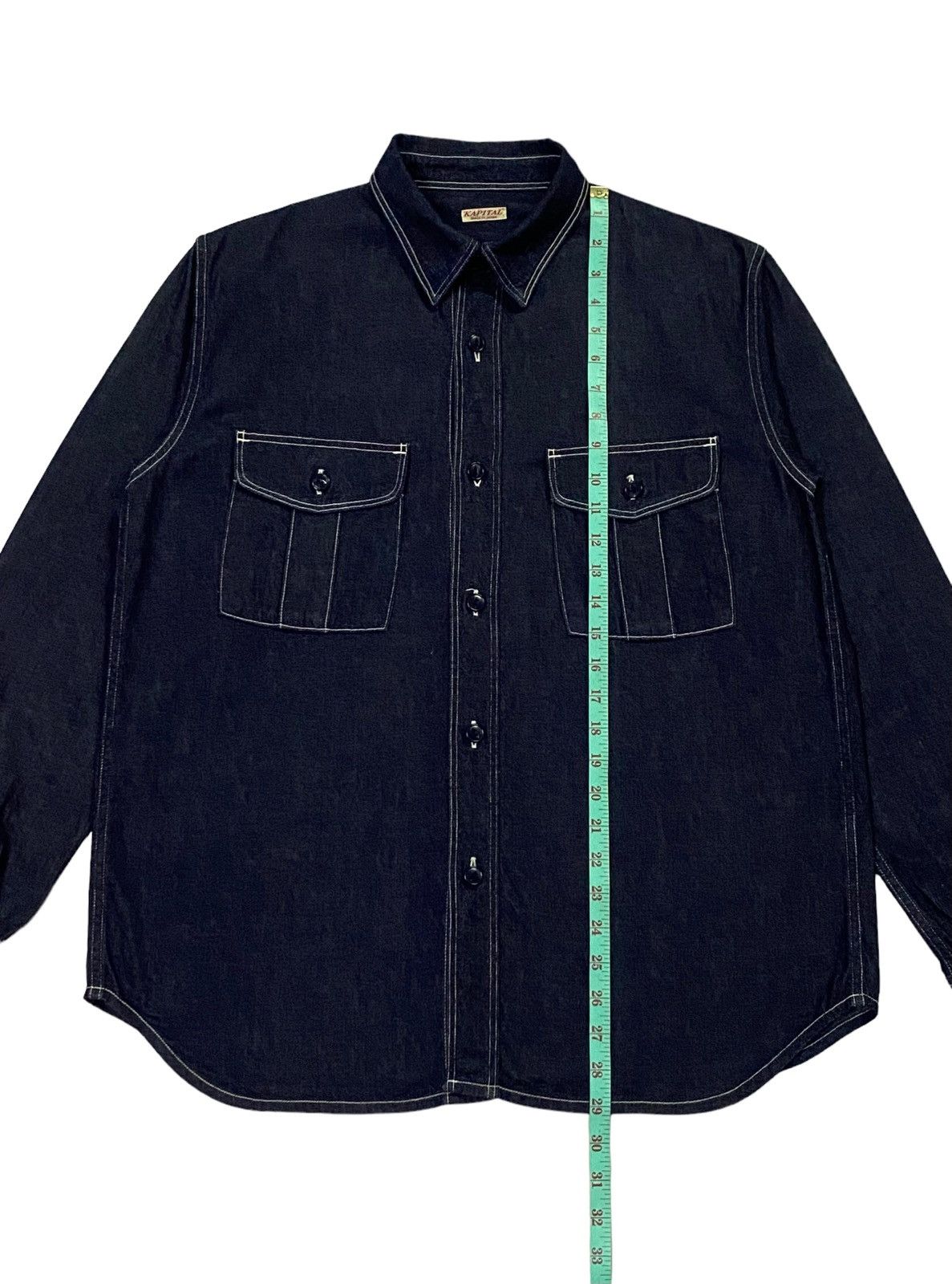 Kapital Kapital Indigo Selvedge Denim Work Shirt Bottom Ups Size US M / EU 48-50 / 2 - 6 Thumbnail