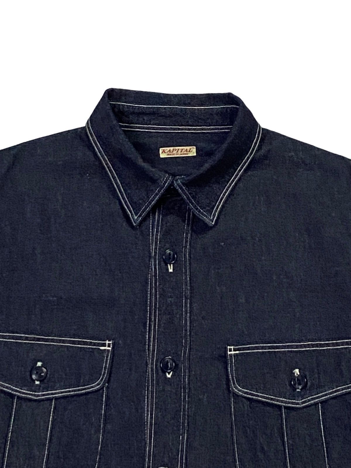 Kapital Kapital Indigo Selvedge Denim Work Shirt Bottom Ups Size US M / EU 48-50 / 2 - 13 Thumbnail