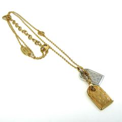LOUIS VUITTON LV Nanogram Whistle Chain Leaf Pendant Necklace Gold 1105666