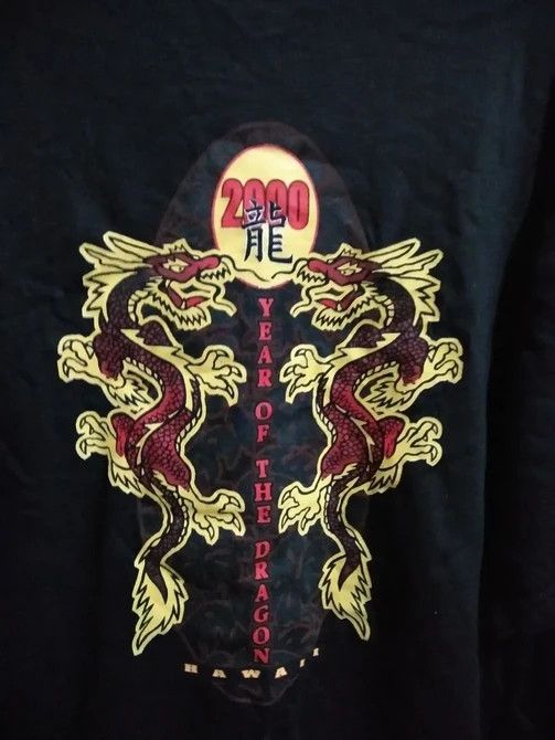 Vintage 🔥 CRAZY STUFF VTG 2000 YEAR OF THE DRAGON HAWAII Y2K Shirts Size US XL / EU 56 / 4 - 4 Thumbnail