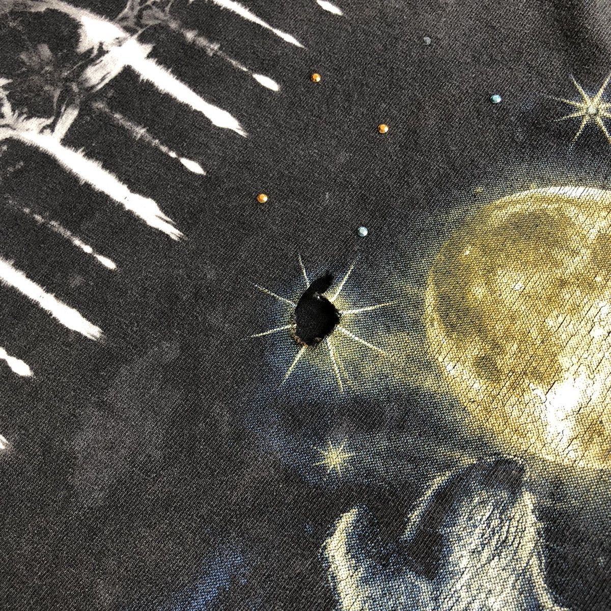 Habitat × Vintage Vintage 90s Wolfs and Moon T-Shirt Rare! Size US XL / EU 56 / 4 - 4 Thumbnail