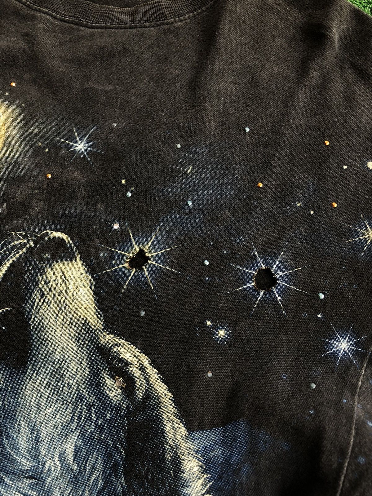 Habitat × Vintage Vintage 90s Wolfs and Moon T-Shirt Rare! Size US XL / EU 56 / 4 - 3 Thumbnail