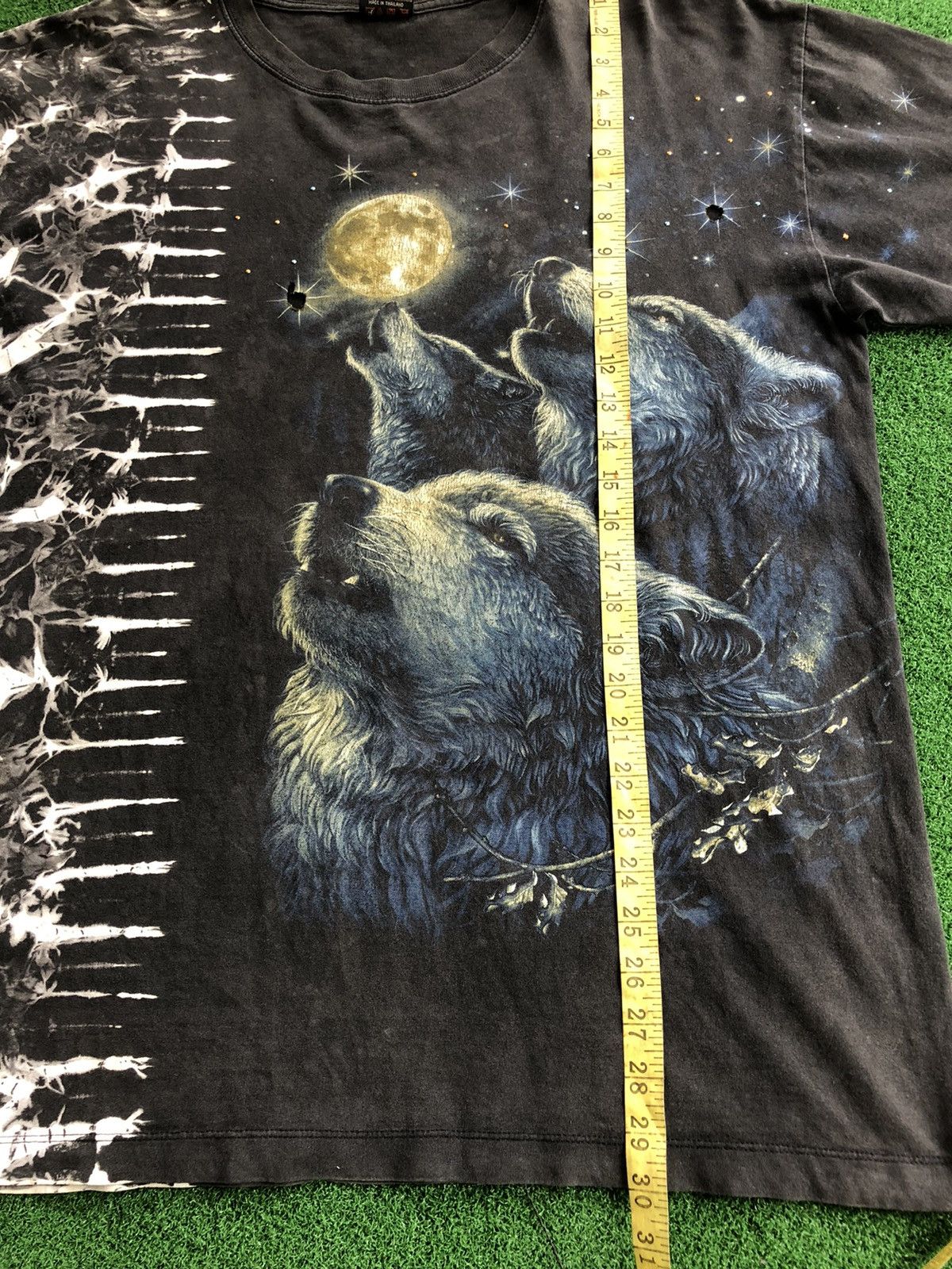 Habitat × Vintage Vintage 90s Wolfs and Moon T-Shirt Rare! Size US XL / EU 56 / 4 - 9 Thumbnail
