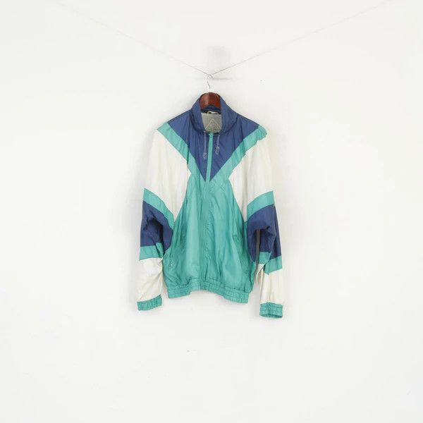 Vintage Crash In Town Men L Jacket Shiny Cream Green Vintage 3187 Size US L / EU 52-54 / 3 - 1 Thumbnail
