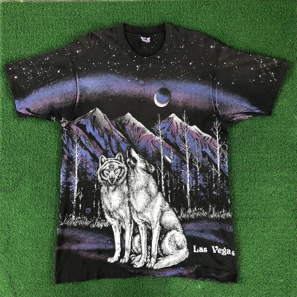 Habitat Rare Distressed Vintage 90s Wolfs in the Mountain Las Vegas Size US XL / EU 56 / 4 - 1 Thumbnail