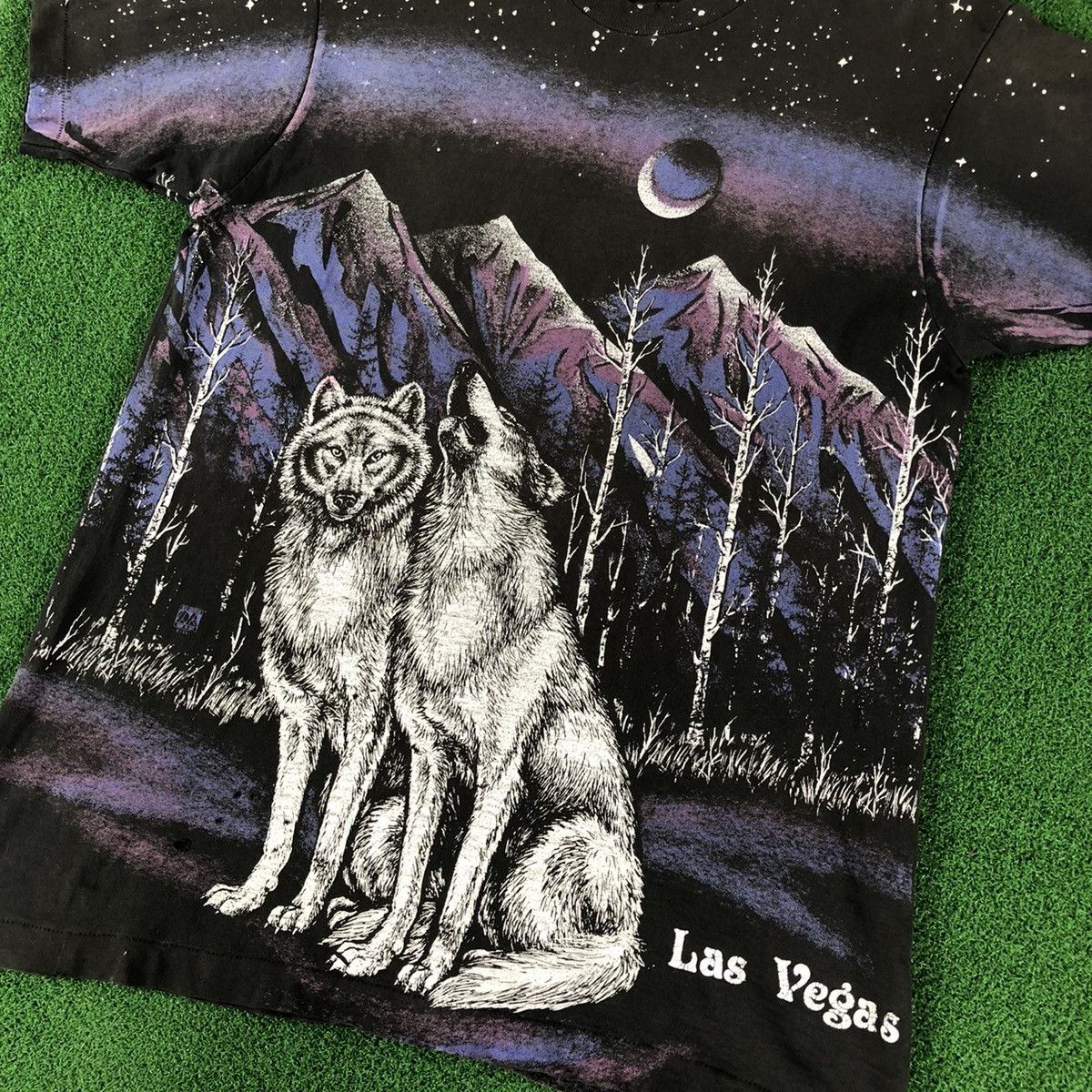 Habitat Rare Distressed Vintage 90s Wolfs in the Mountain Las Vegas Size US XL / EU 56 / 4 - 2 Thumbnail