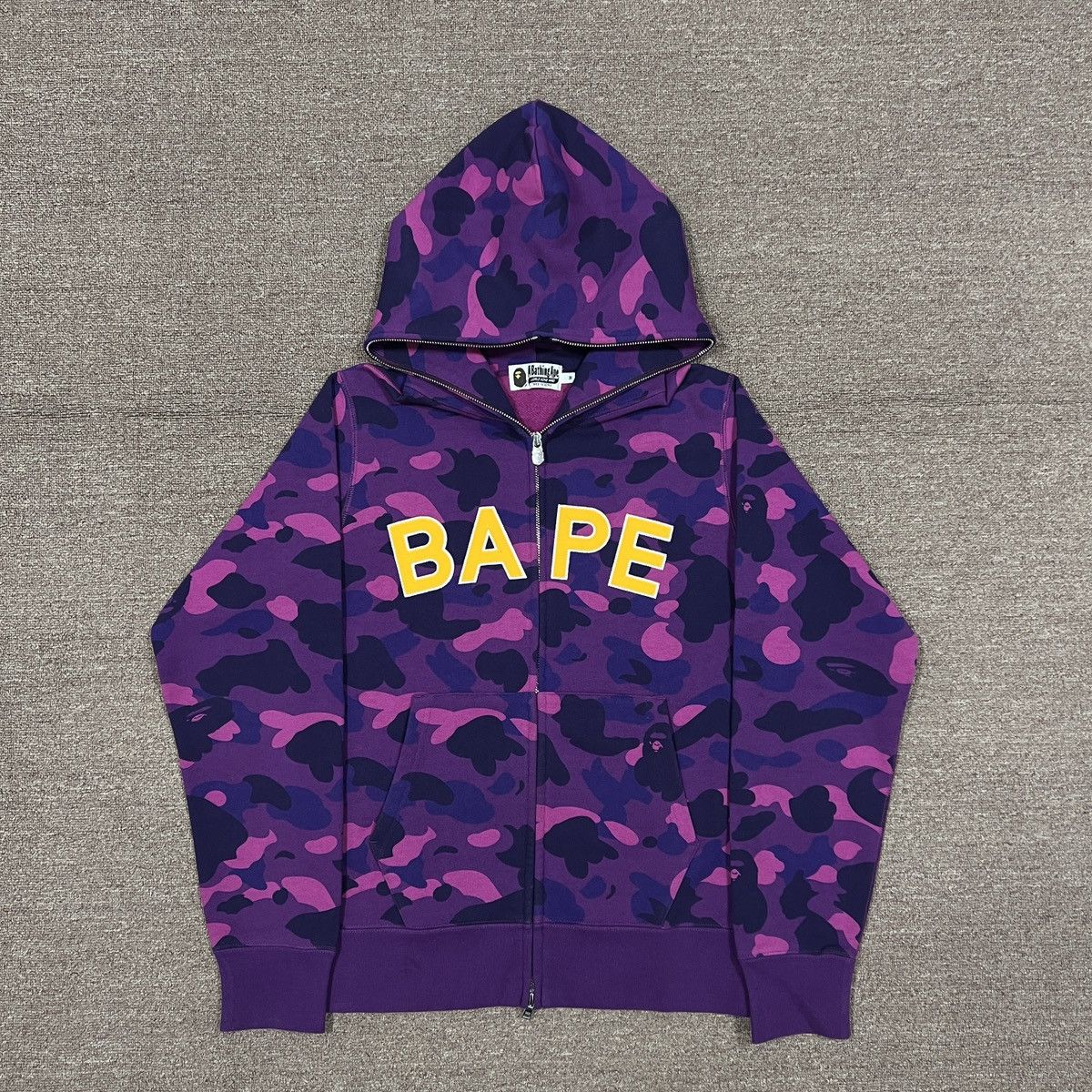 Purple and yellow bape hoodie sale