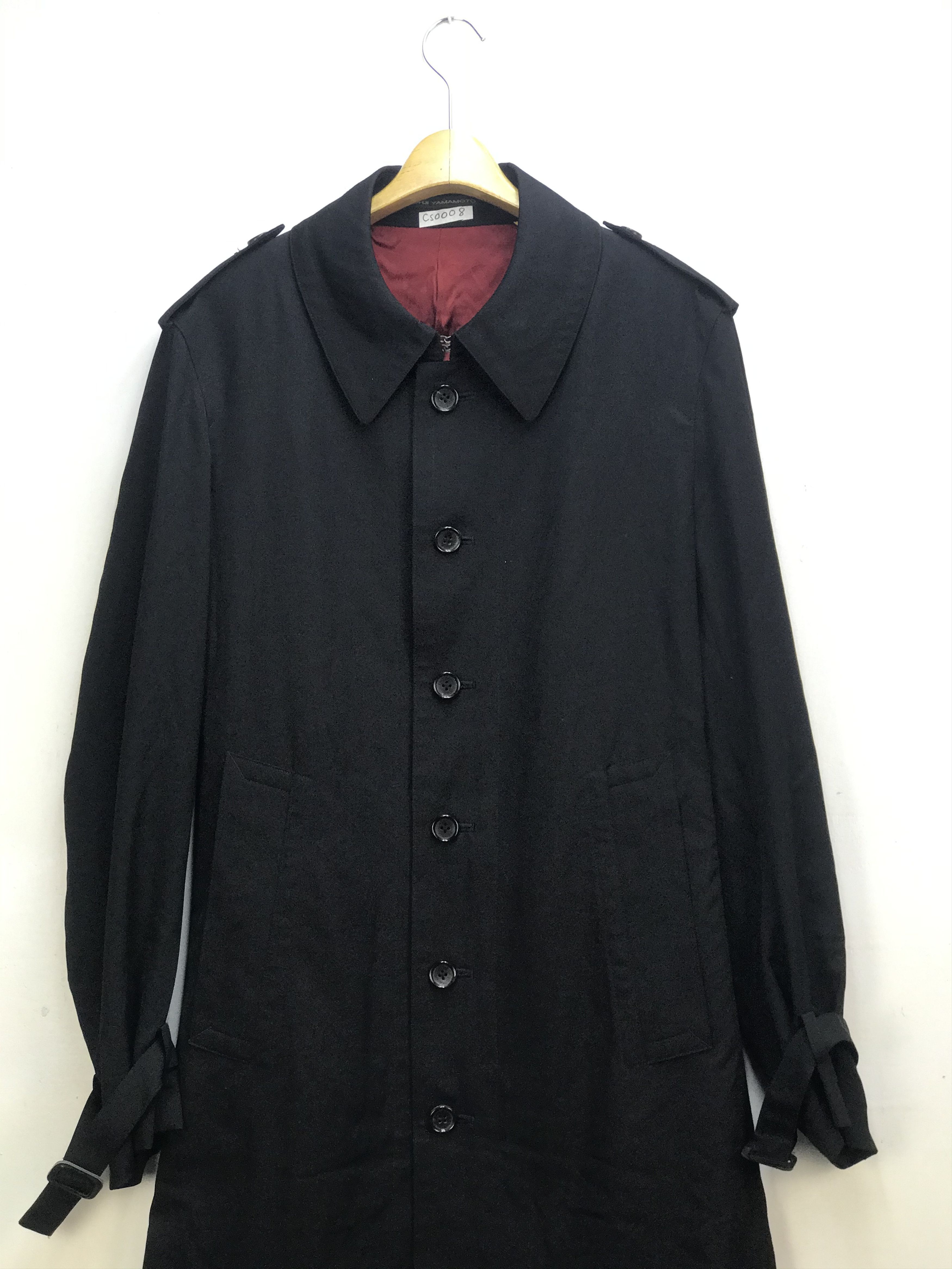 Yohji Yamamoto Yohji Yamamoto Long Belted Trench Overcoat BlackT Size US XL / EU 56 / 4 - 1 Thumbnail