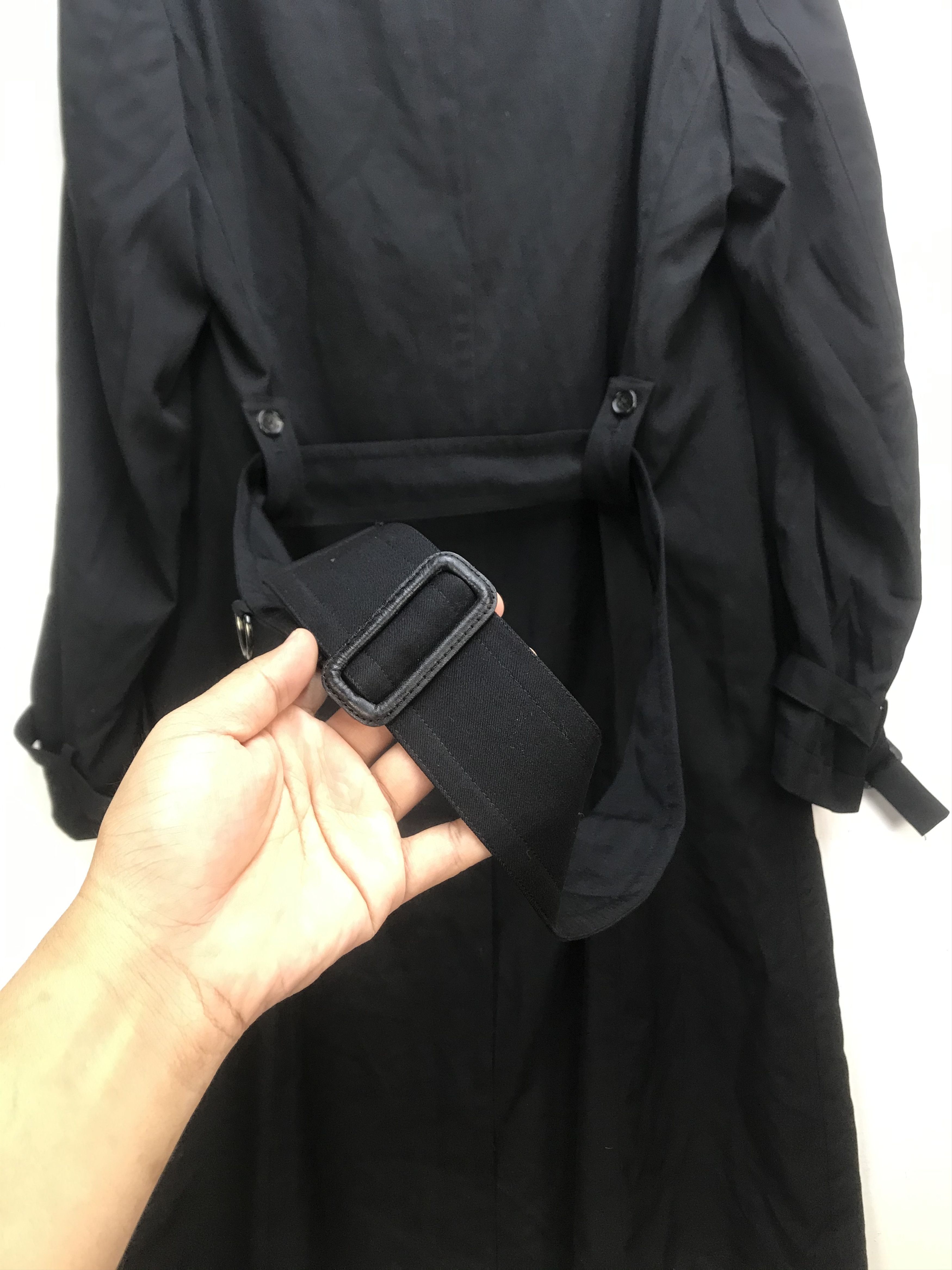 Yohji Yamamoto Yohji Yamamoto Long Belted Trench Overcoat BlackT Size US XL / EU 56 / 4 - 5 Thumbnail