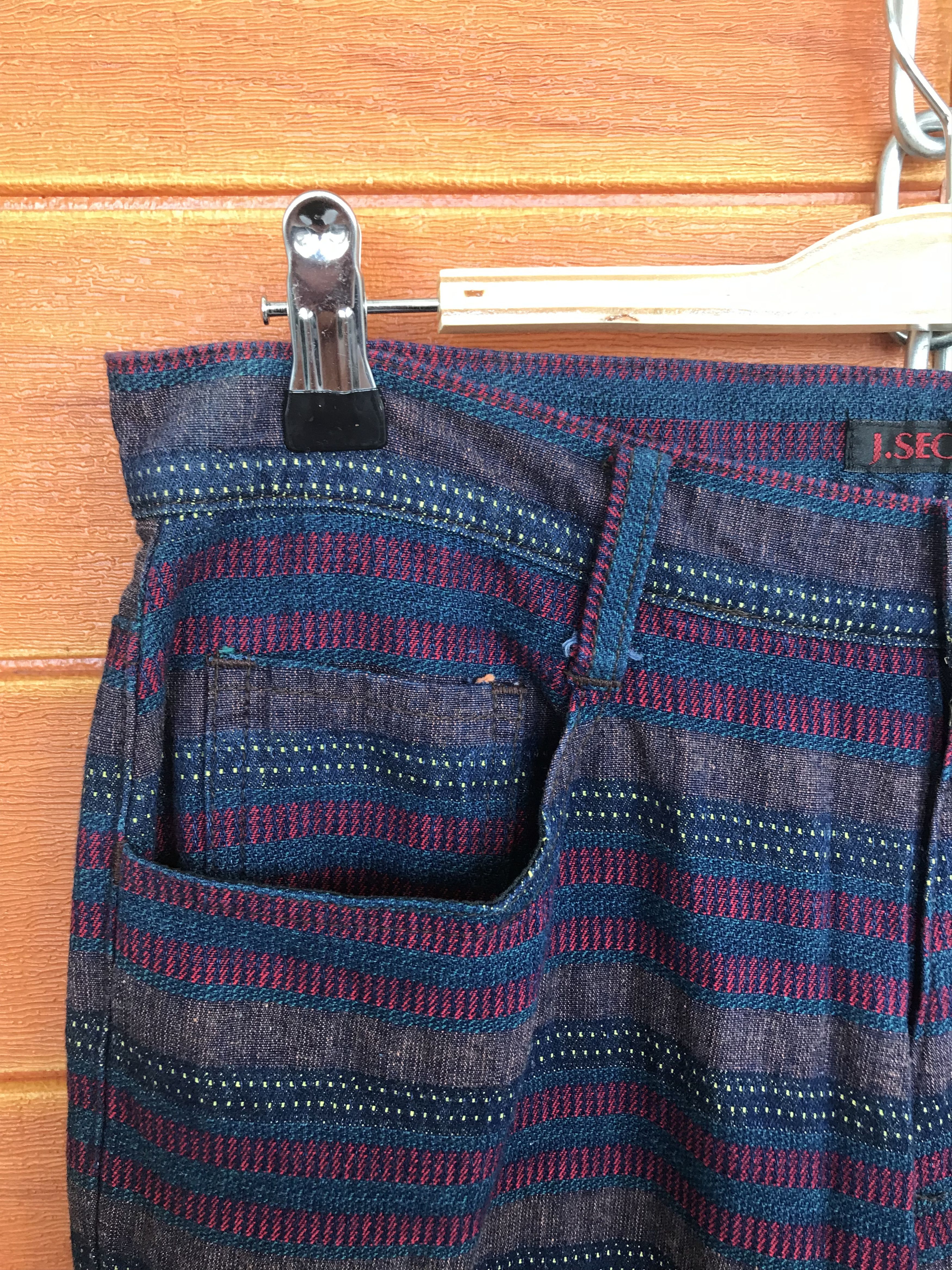 Hysteric Glamour Made In Japan J.SECRET.B Striped Denim Pants Size US 31 - 5 Thumbnail
