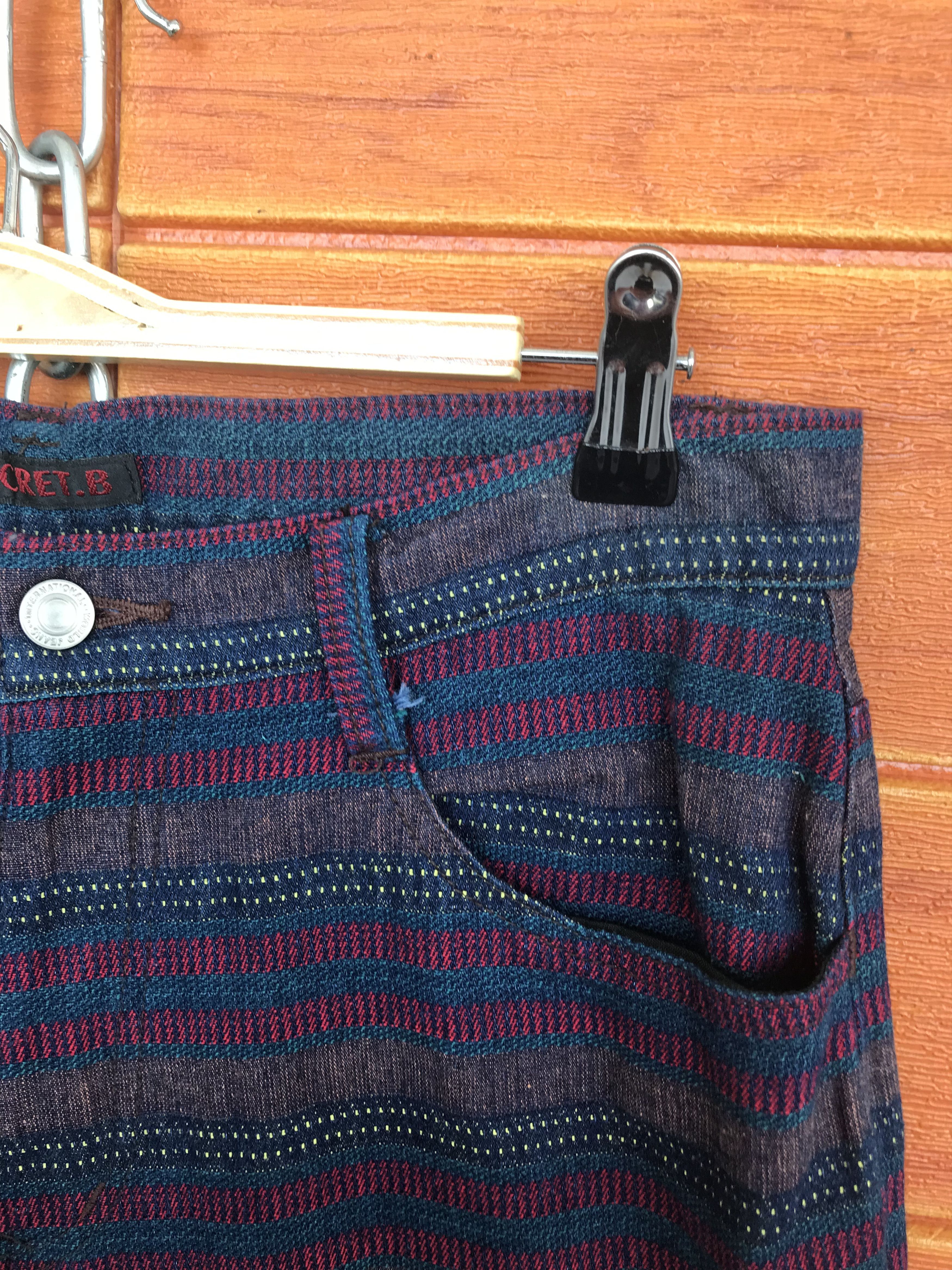 Hysteric Glamour Made In Japan J.SECRET.B Striped Denim Pants Size US 31 - 6 Thumbnail