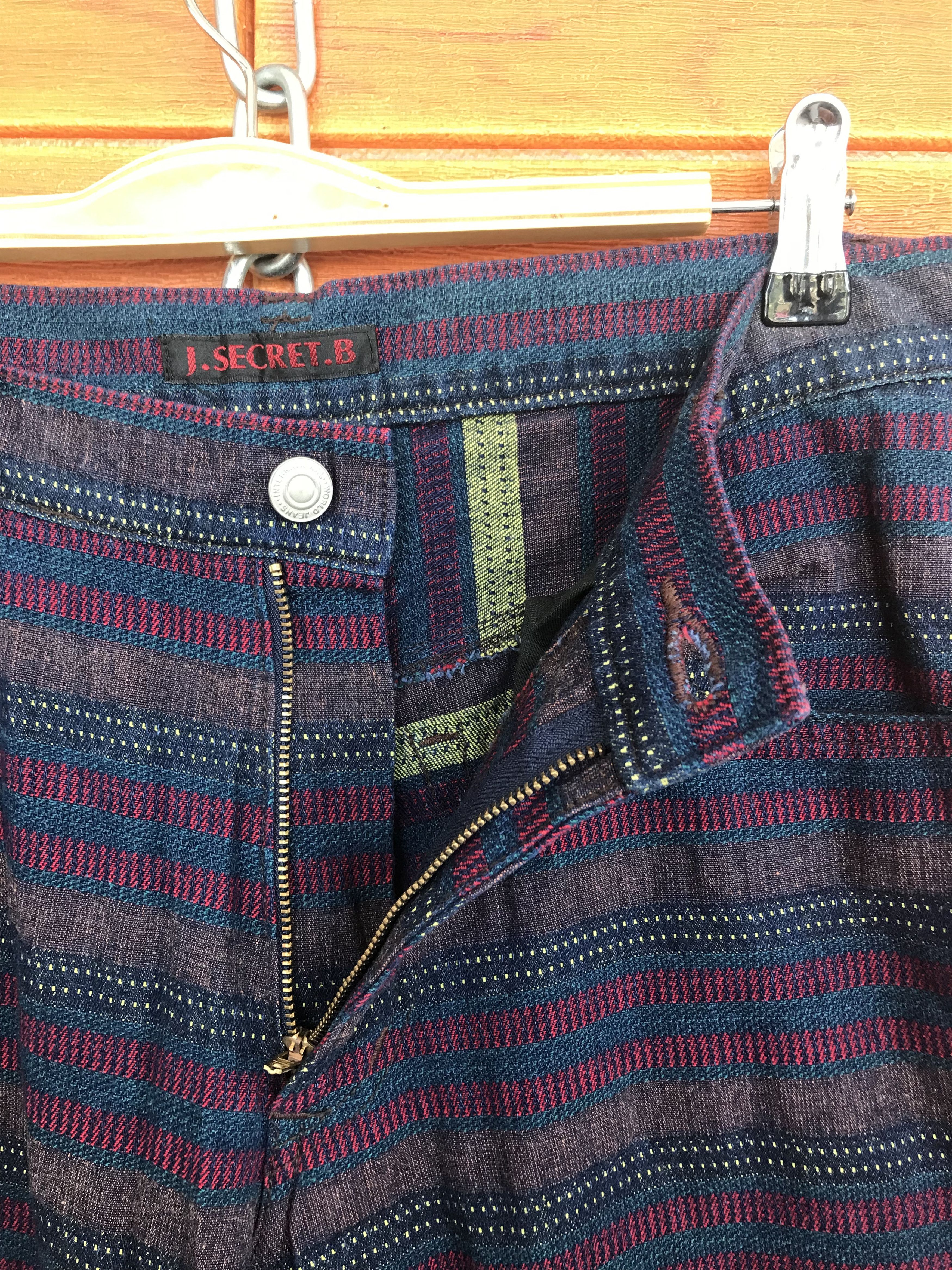 Hysteric Glamour Made In Japan J.SECRET.B Striped Denim Pants Size US 31 - 11 Thumbnail