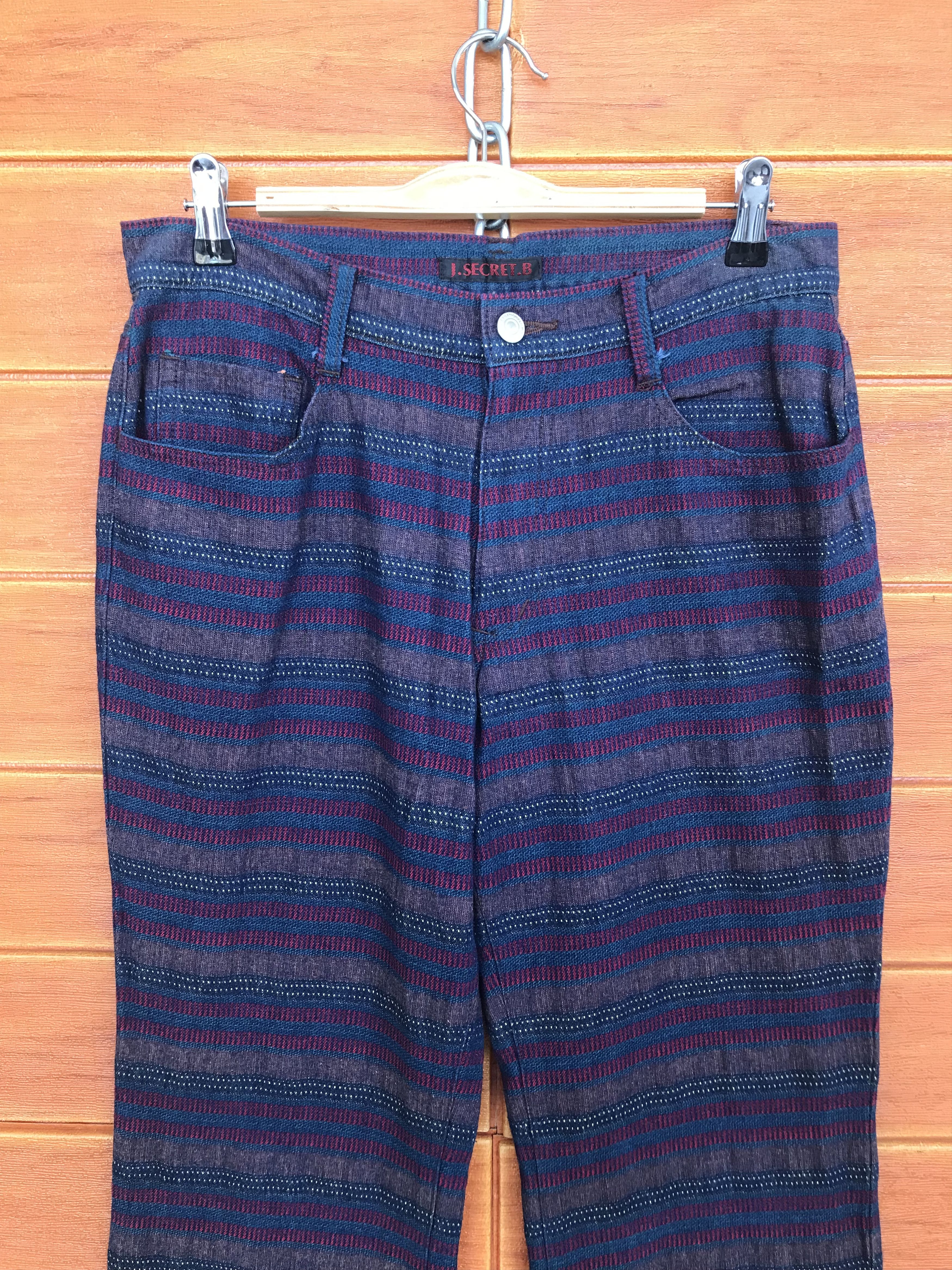 Hysteric Glamour Made In Japan J.SECRET.B Striped Denim Pants Size US 31 - 2 Thumbnail