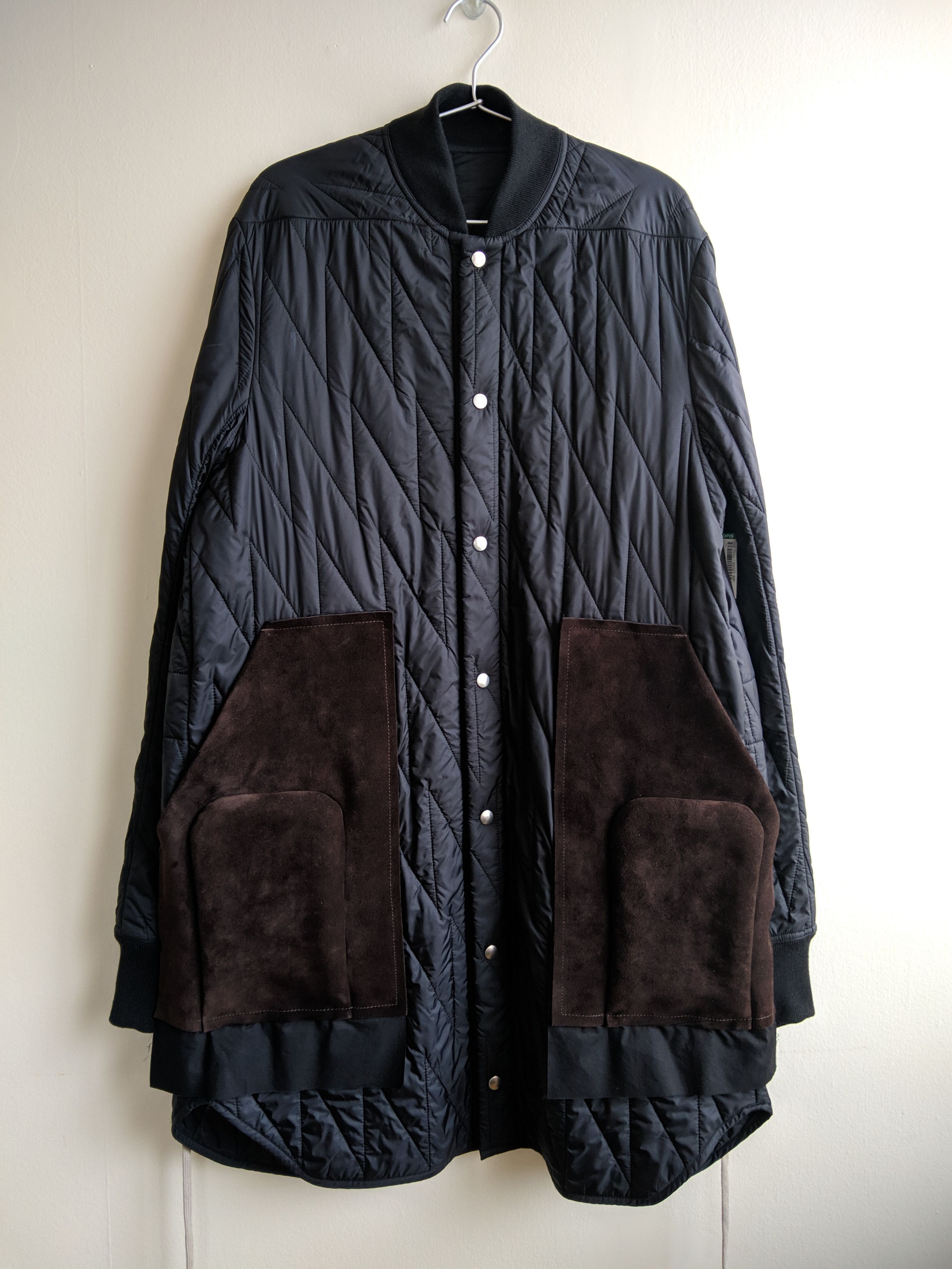 Rick Owens BNWT RICK OWENS FW19 LARRY RUNWAY QUILTED LINER PEACOAT ...