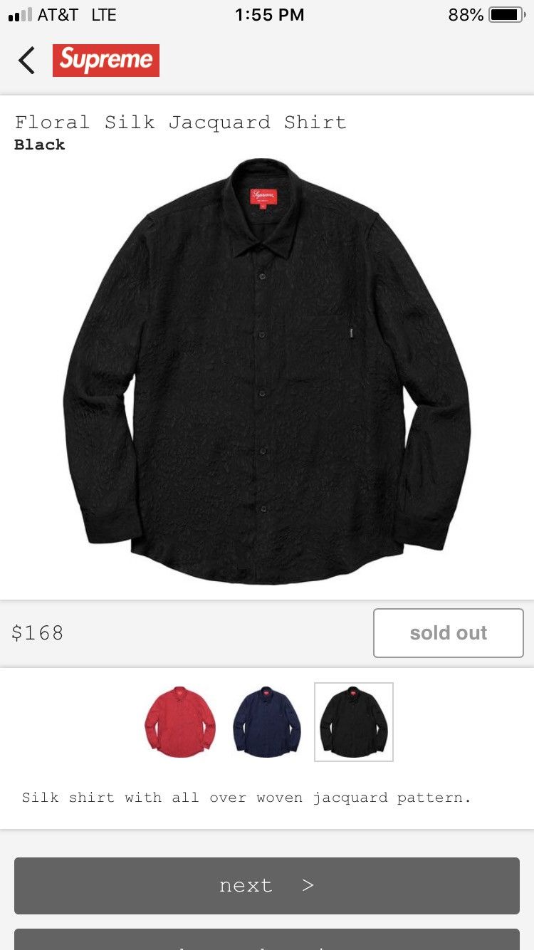 Supreme Floral Silk Jacquard Shirt | Grailed