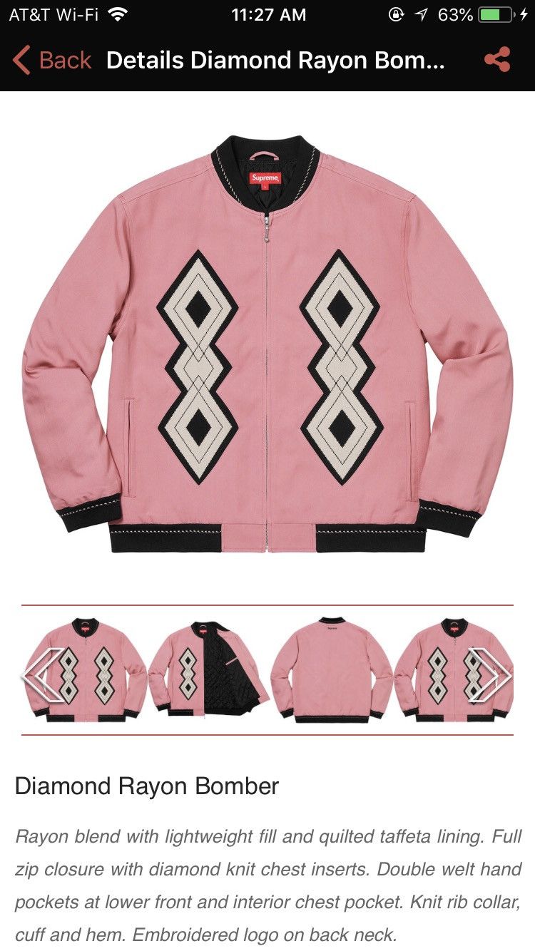 Supreme Diamond Bomber | Grailed