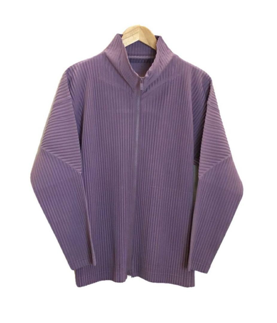 Issey Miyake homme plisse zip up purple pleated jacket | Grailed