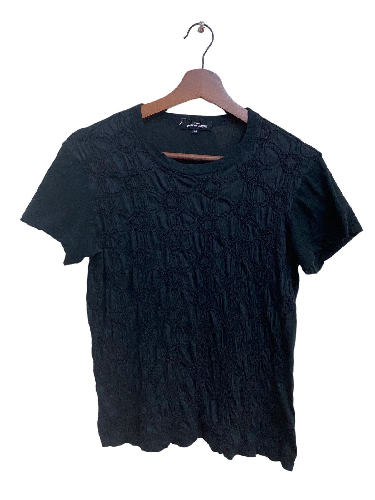 image of Comme Des Garcons x Vintage Tricot Comme Des Garçons Black Tee, Women's (Size Medium)