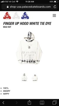 Palace finger up clearance hoodie