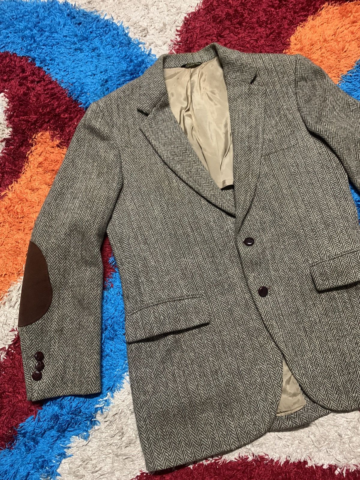 Harris Tweed HARRIS TWEED WOOL CASUAL 3 POCKET COAT Size 38S - 6 Thumbnail