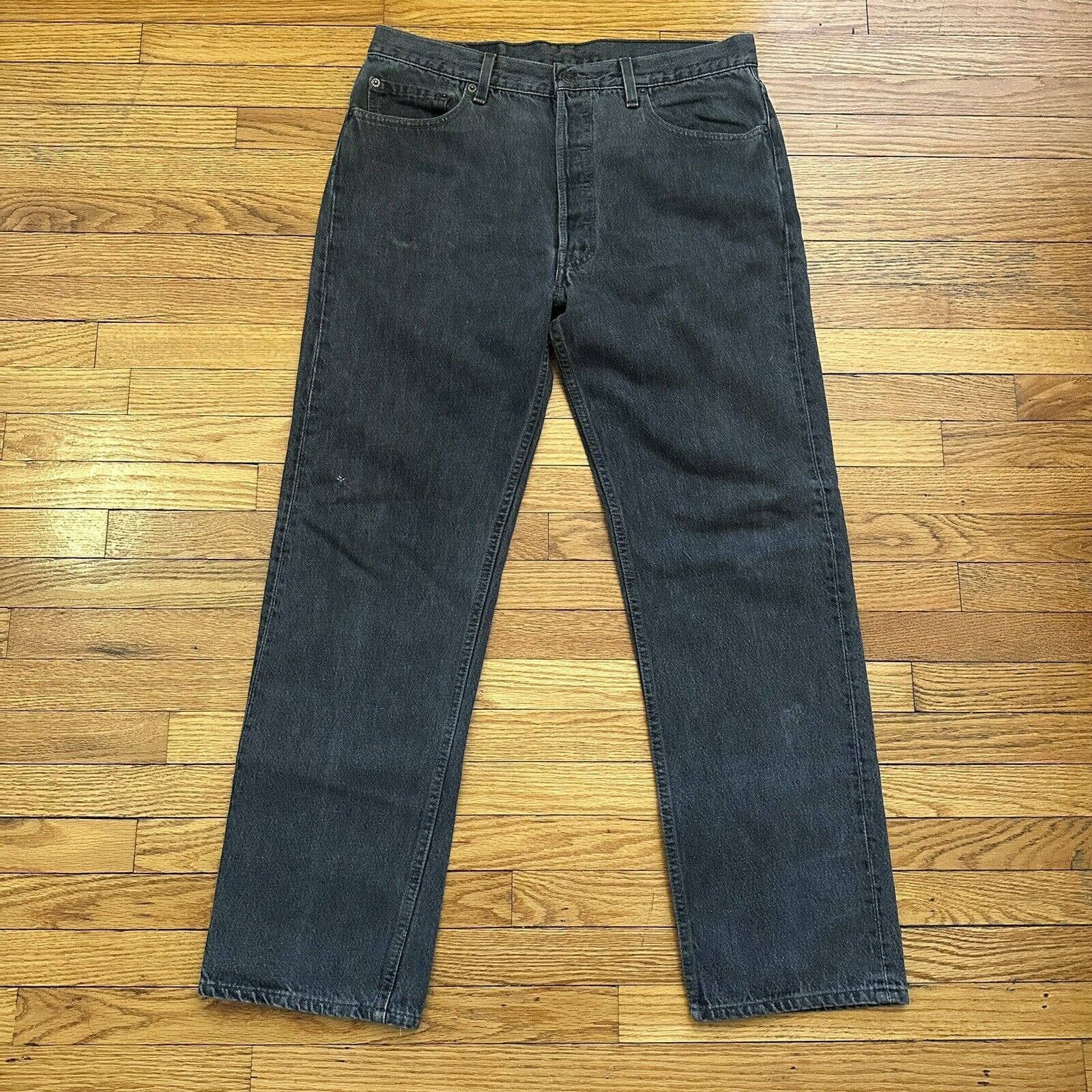 Vintage 90s Levi’s 501 Faded Black Denim Jeans Size 36x30