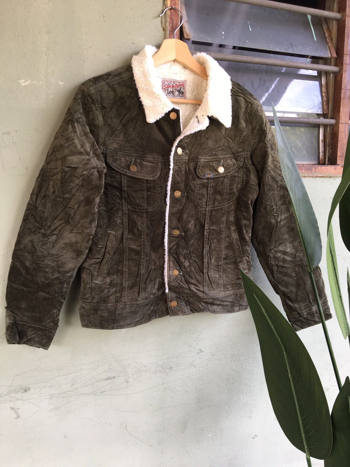 Rare Lee Storm Rider Sherpa Courdroy Jacket Button up