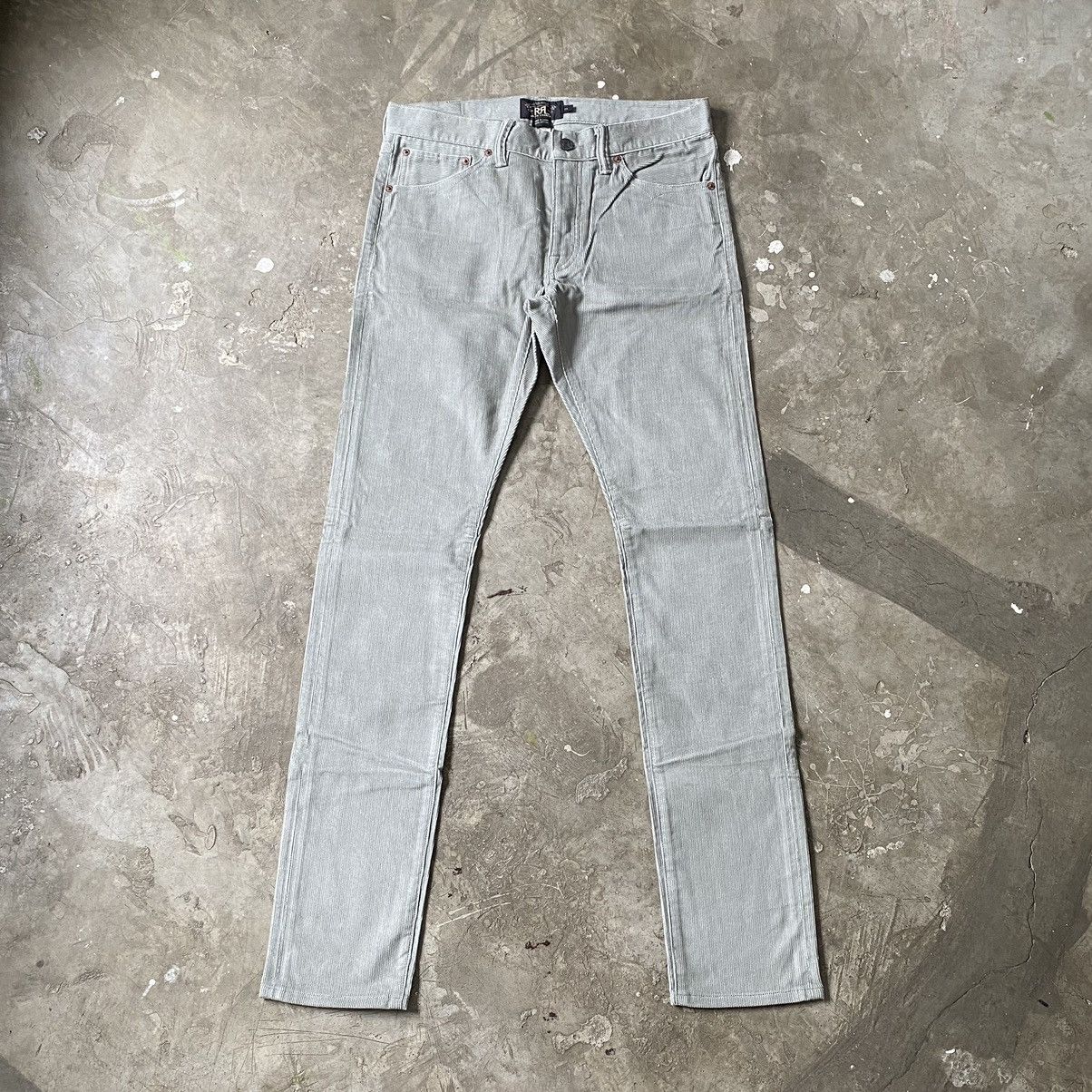image of Rrl - Ralph Laurent - Corduroy Skinny Pants in Light Grey, Men's (Size 29)