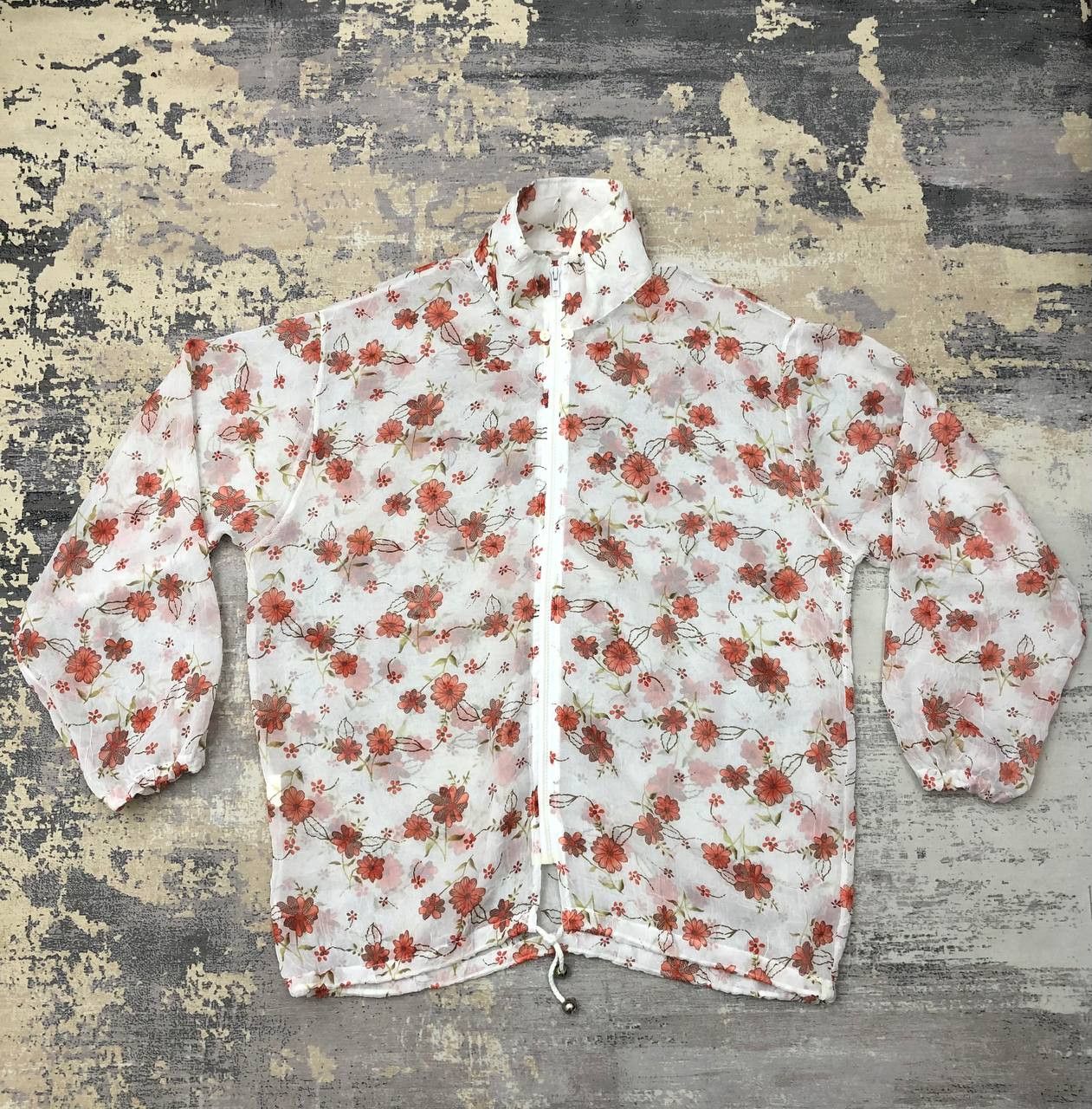 Vintage Y277 VTG CHAR DIN FULLPRINT FLOWER TRASPARENT MESH JACKET Size US M / EU 48-50 / 2 - 3 Thumbnail