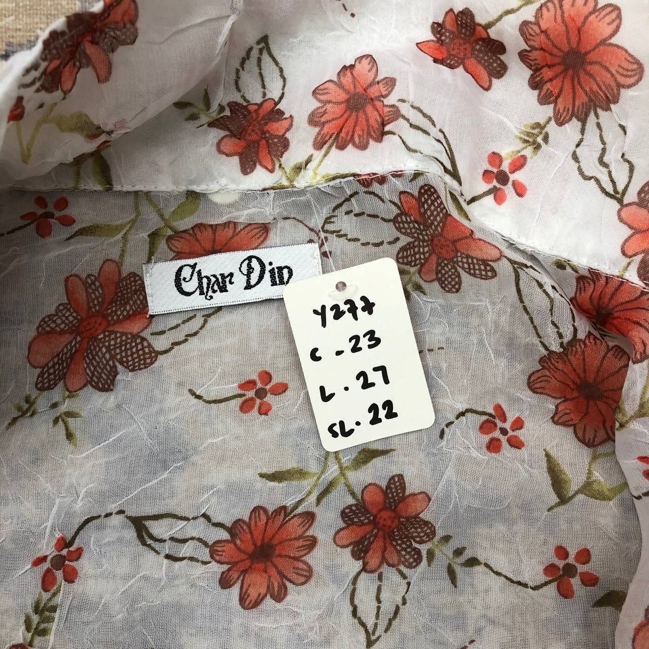Vintage Y277 VTG CHAR DIN FULLPRINT FLOWER TRASPARENT MESH JACKET Size US M / EU 48-50 / 2 - 10 Thumbnail