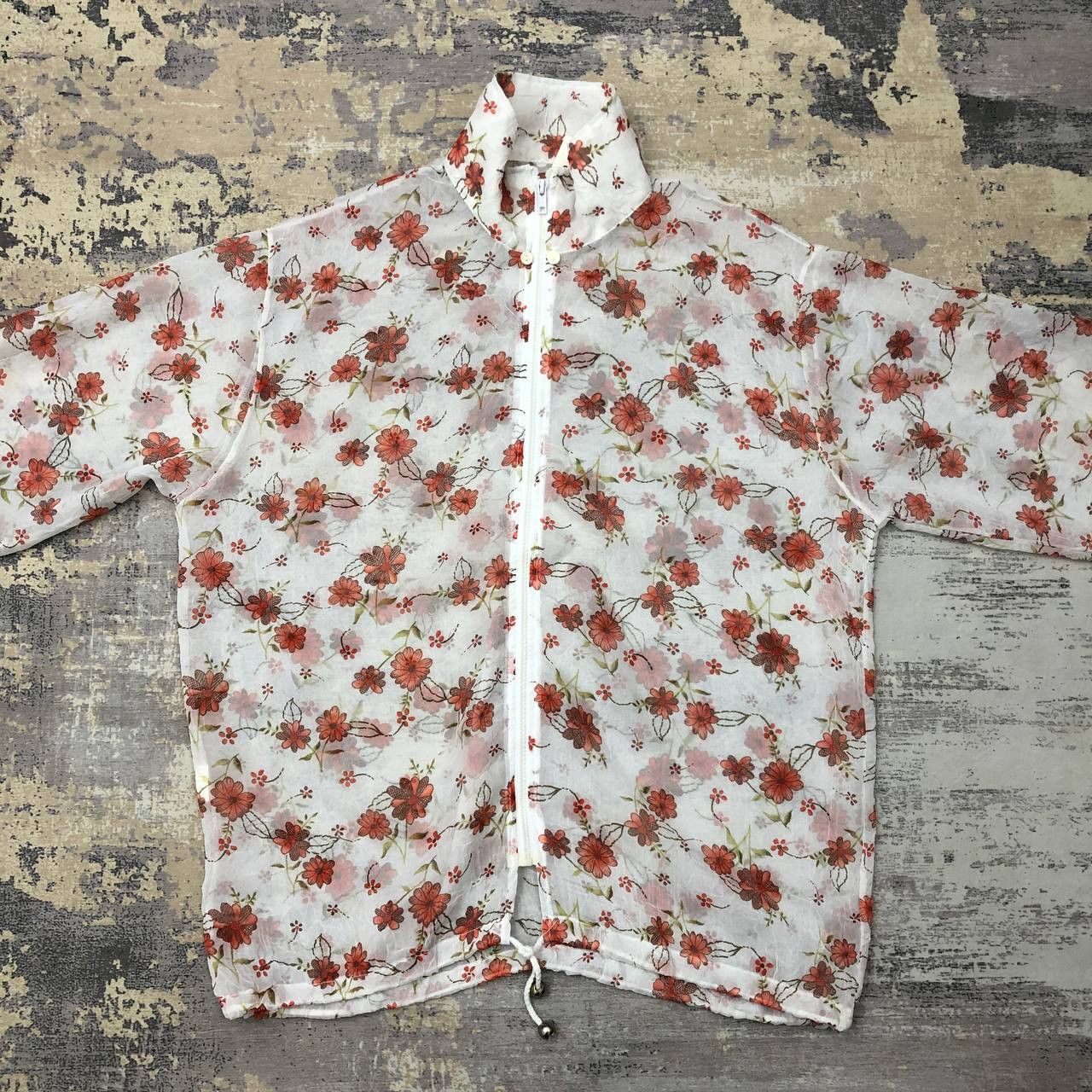 Vintage Y277 VTG CHAR DIN FULLPRINT FLOWER TRASPARENT MESH JACKET Size US M / EU 48-50 / 2 - 1 Thumbnail