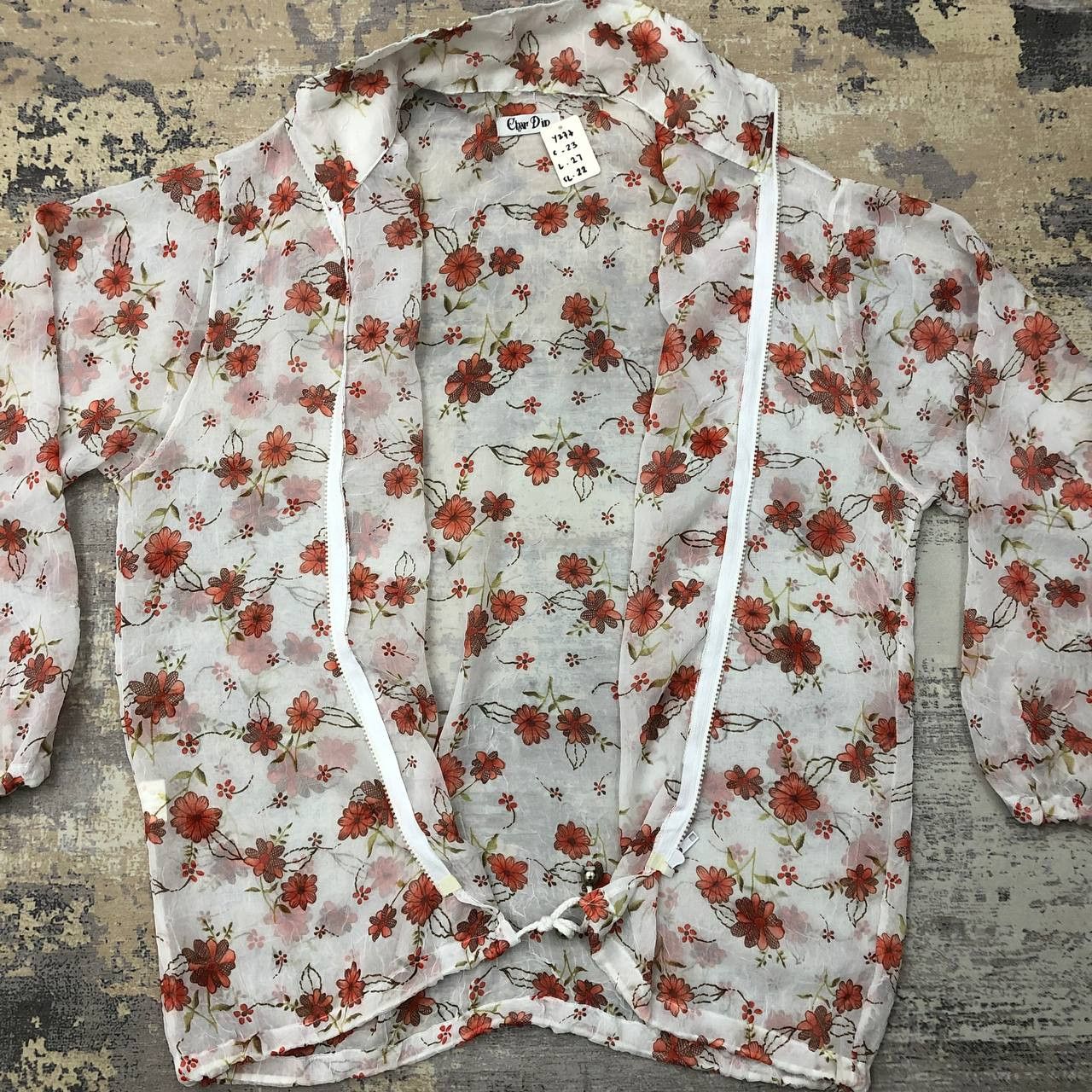 Vintage Y277 VTG CHAR DIN FULLPRINT FLOWER TRASPARENT MESH JACKET Size US M / EU 48-50 / 2 - 4 Thumbnail