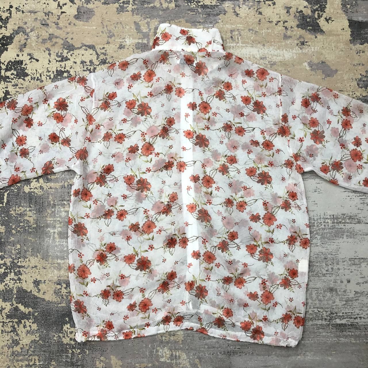 Vintage Y277 VTG CHAR DIN FULLPRINT FLOWER TRASPARENT MESH JACKET Size US M / EU 48-50 / 2 - 2 Thumbnail