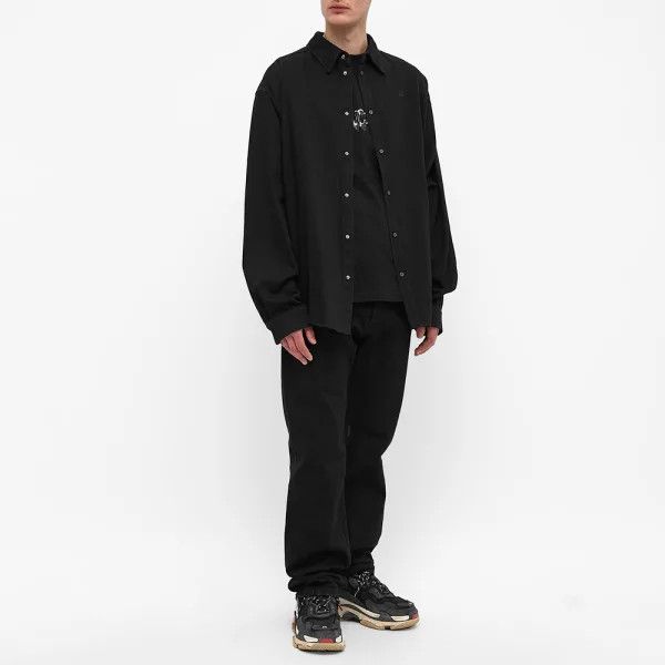 Balenciaga Black Oversized BB Logo Denim Overshirt Size US S / EU 44-46 / 1 - 2 Thumbnail