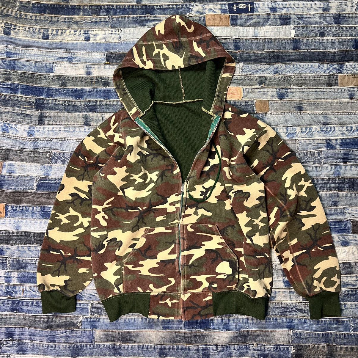 Vintage Vintage 90-80s camouflage zip up hoodie | Grailed