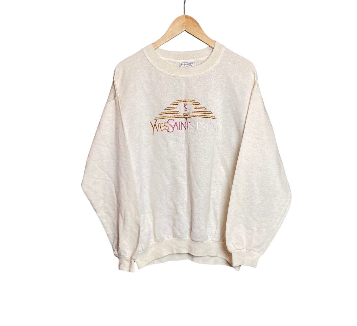 Yves Saint Laurent Yves Saint Laurent YSL Logo Multi Color Knit Sweatshirt Size US L / EU 52-54 / 3 - 1 Thumbnail