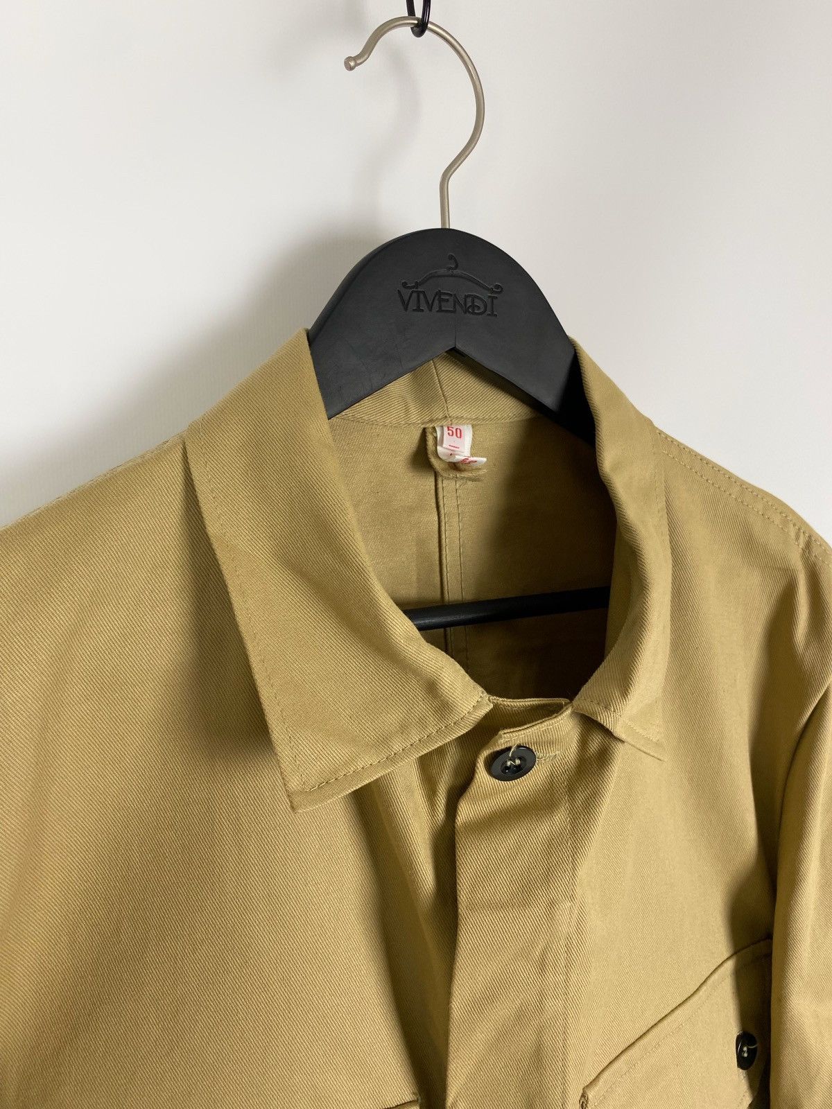 Vintage 70s 80s Vintage Beige German Chest Pocket Boxy Work Jacket Size US M / EU 48-50 / 2 - 3 Thumbnail
