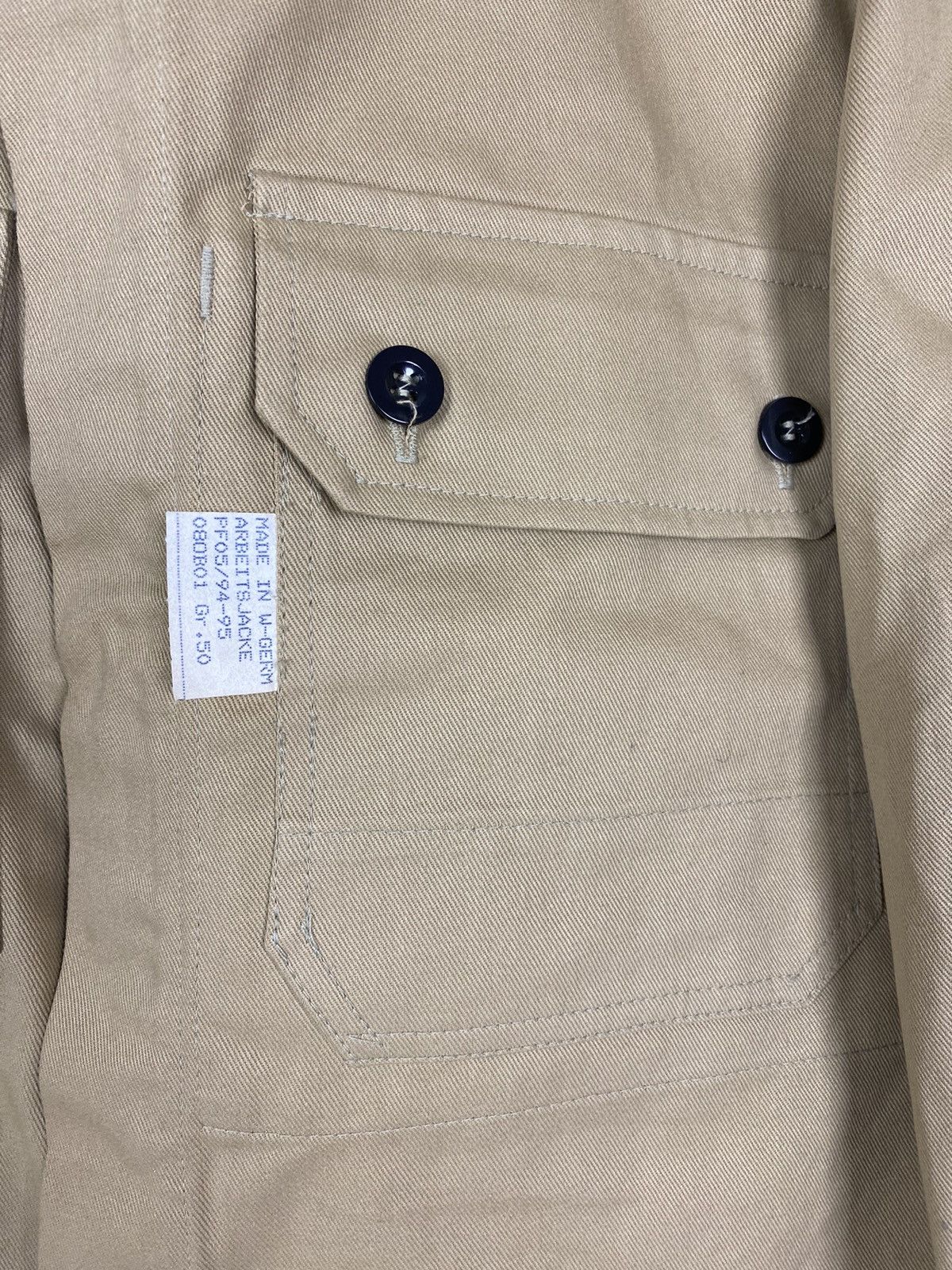 Vintage 70s 80s Vintage Beige German Chest Pocket Boxy Work Jacket Size US M / EU 48-50 / 2 - 6 Thumbnail