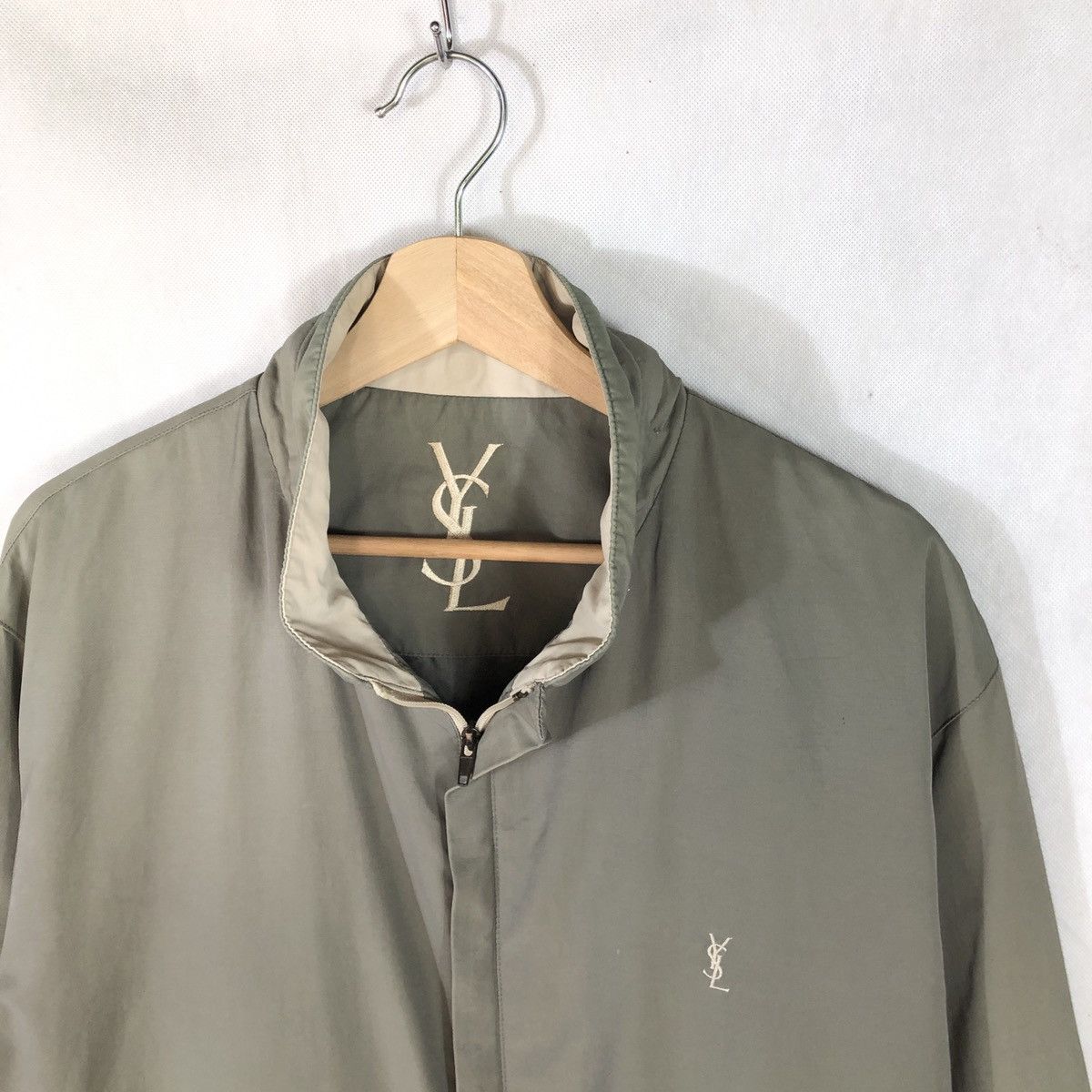 Yves Saint Laurent Vintage Ysl Yves Saint Laurent Zipper Olive Grey Jacket Size US L / EU 52-54 / 3 - 4 Thumbnail