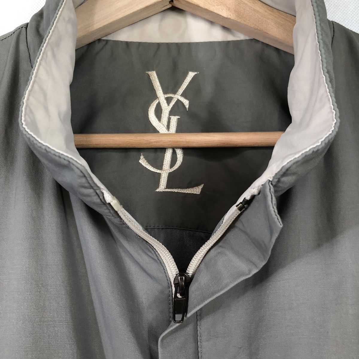 Yves Saint Laurent Vintage Ysl Yves Saint Laurent Zipper Olive Grey Jacket Size US L / EU 52-54 / 3 - 5 Thumbnail