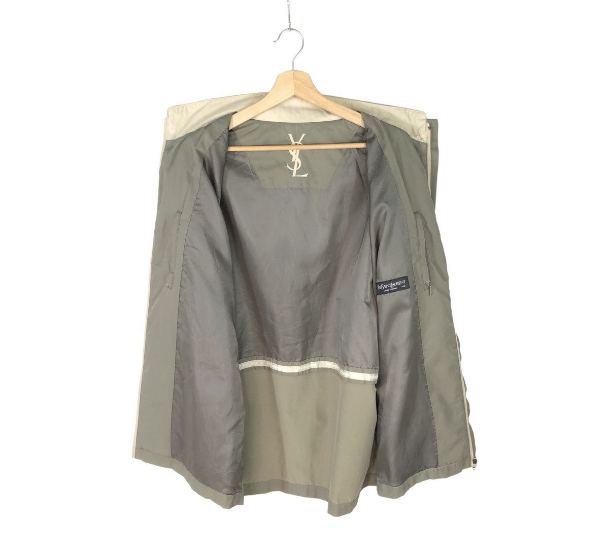 Yves Saint Laurent Vintage Ysl Yves Saint Laurent Zipper Olive Grey Jacket Size US L / EU 52-54 / 3 - 2 Thumbnail