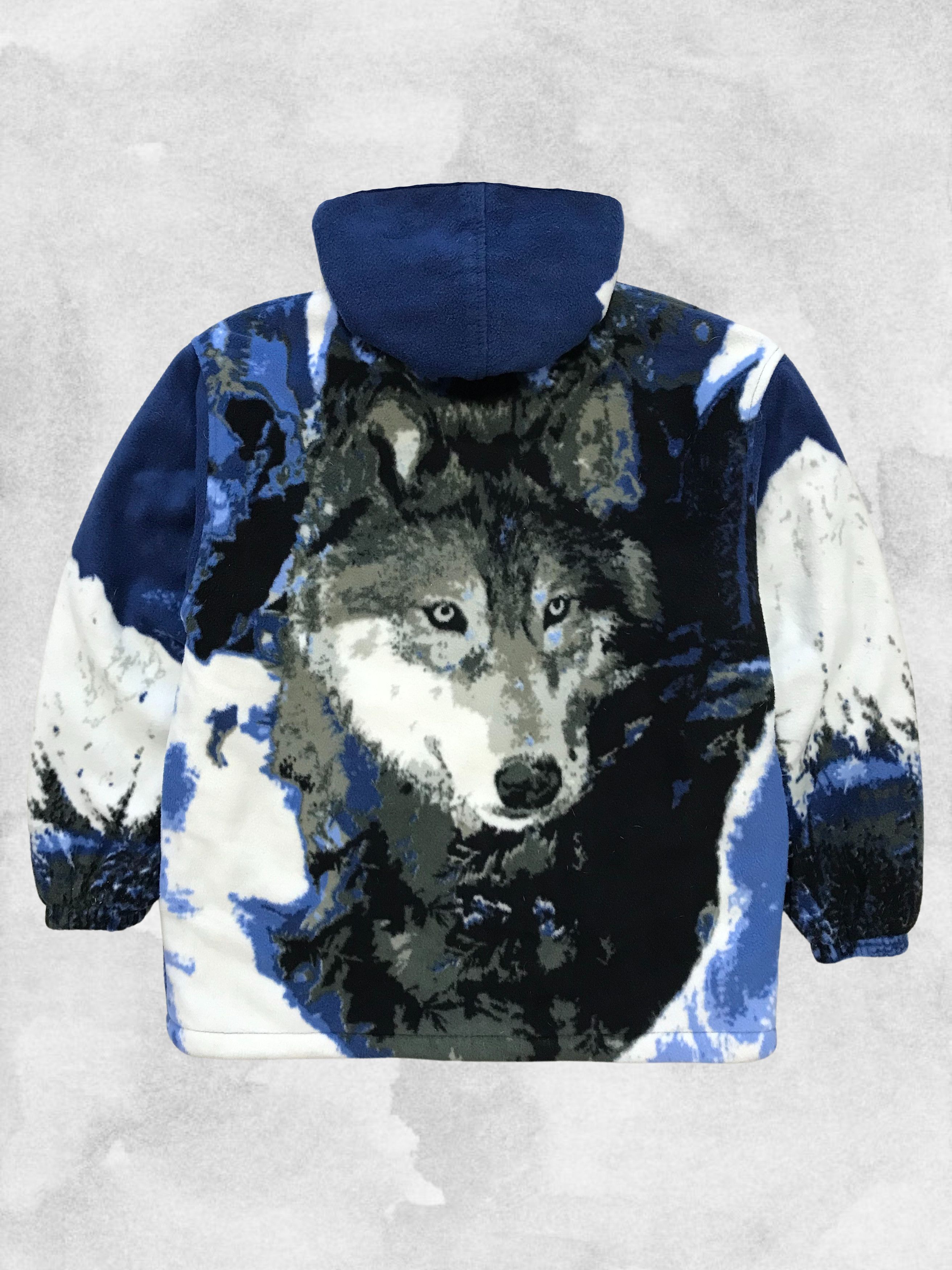 Vintage Vintage Fleece Jacket All Over Print Wolf Supreme Asap 90s Size US M / EU 48-50 / 2 - 2 Thumbnail