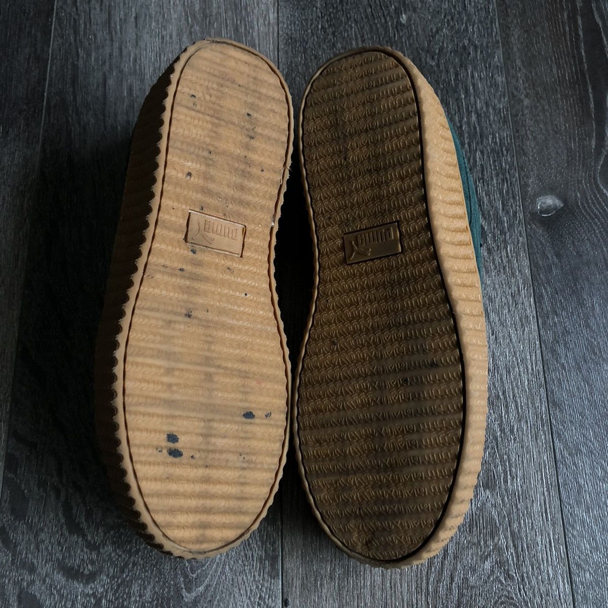 Fenty × Puma Vintage Puma X Fenty Rihanna Green Suede Creepers Gum Shoes Size US 8.5 / IT 38.5 - 4 Thumbnail