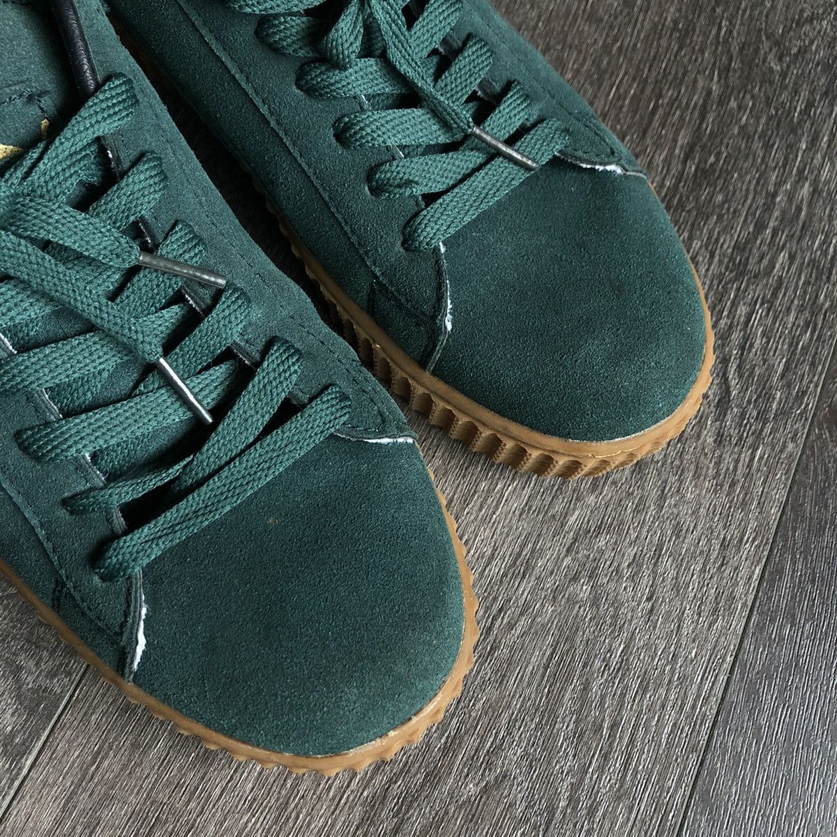 Fenty × Puma Vintage Puma X Fenty Rihanna Green Suede Creepers Gum Shoes Size US 8.5 / IT 38.5 - 5 Thumbnail