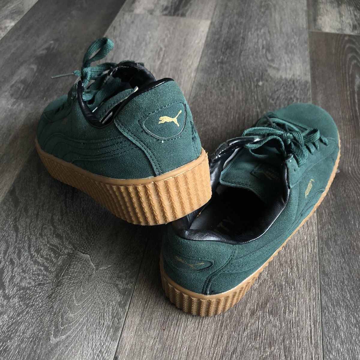 Fenty × Puma Vintage Puma X Fenty Rihanna Green Suede Creepers Gum Shoes Size US 8.5 / IT 38.5 - 7 Thumbnail