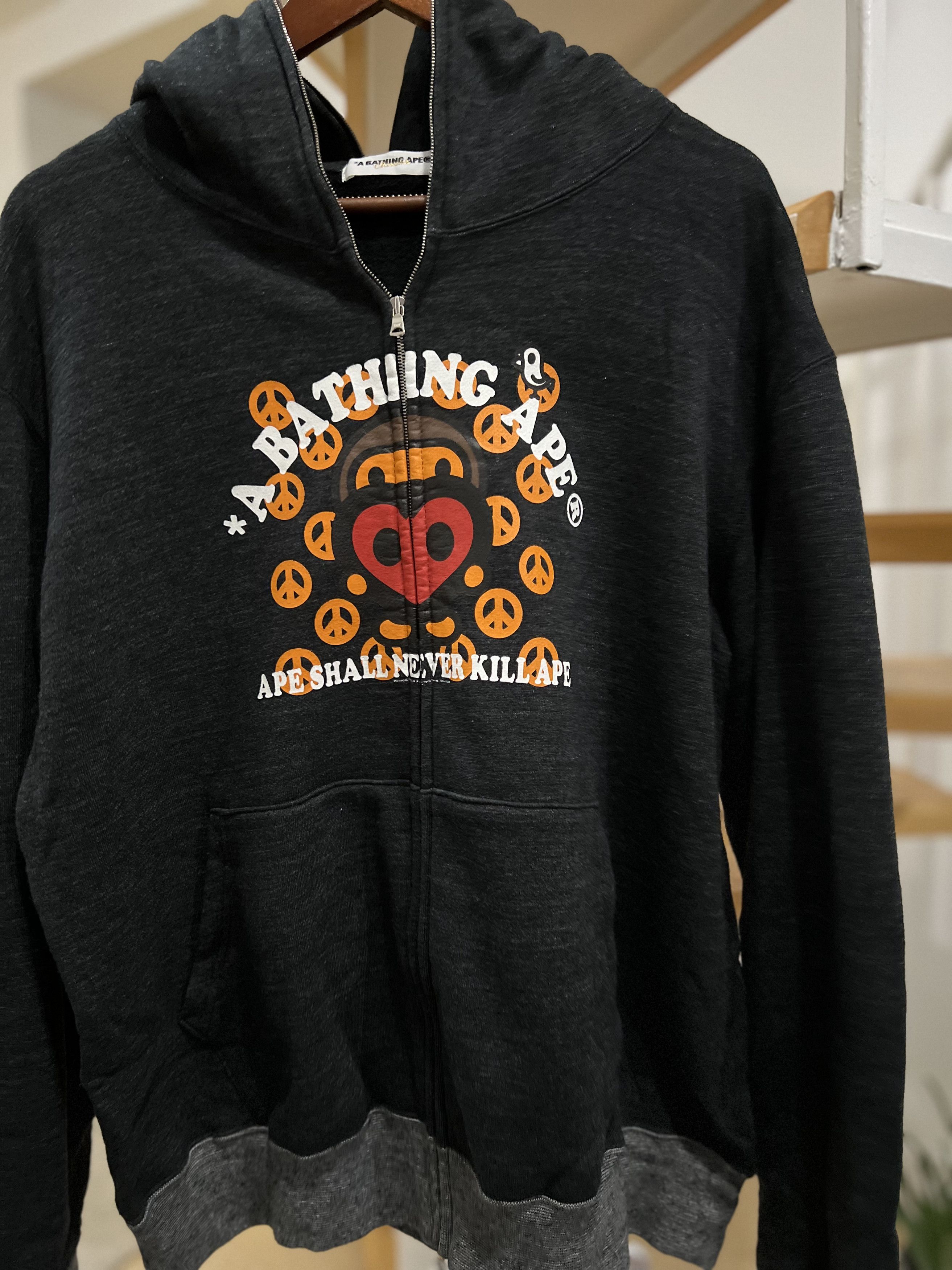 Bape BAPE Baby Milo Peace & Love Full Zip Hoodie Size US L / EU 52-54 / 3 - 1 Thumbnail