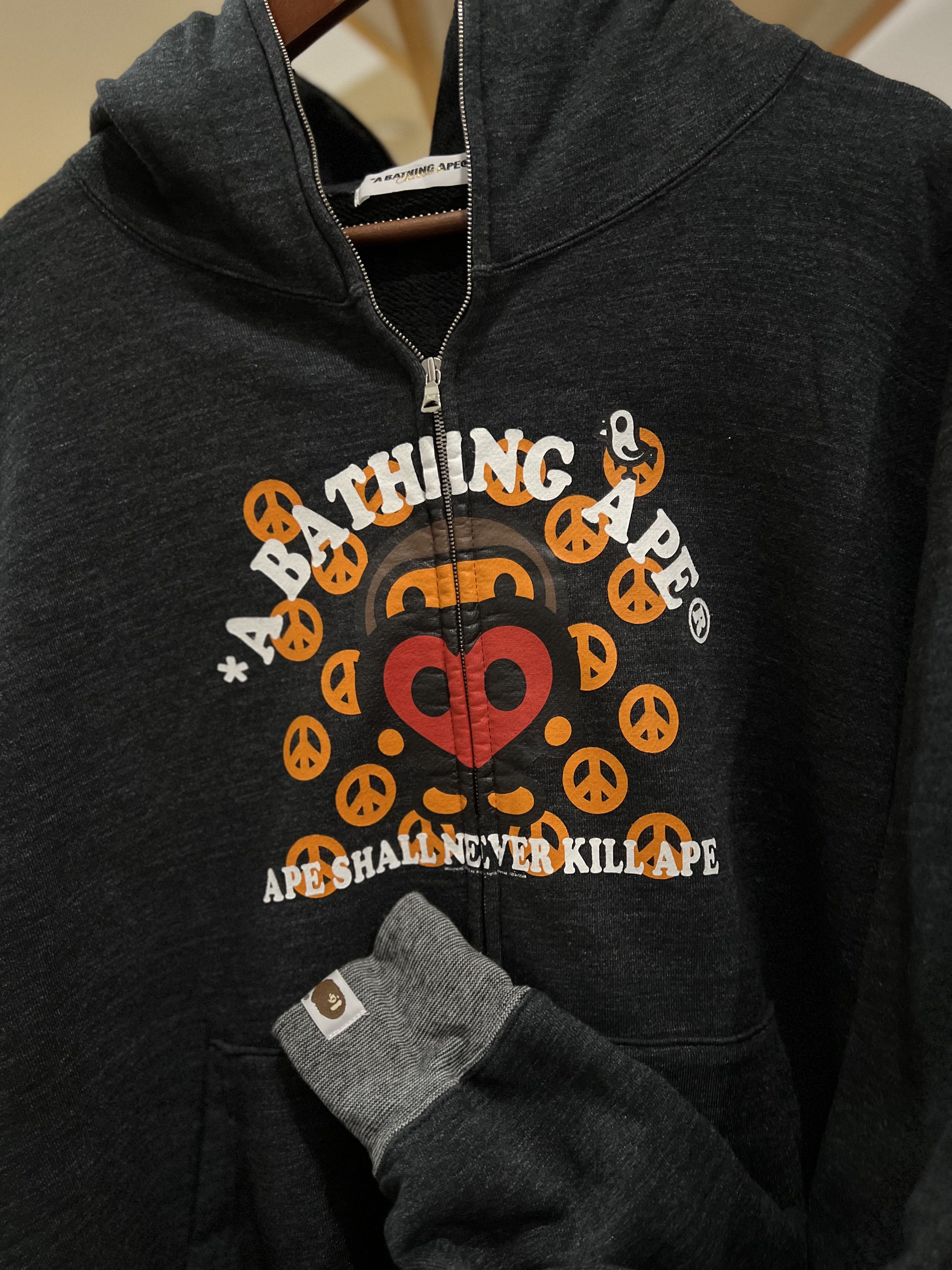 Bape BAPE Baby Milo Peace & Love Full Zip Hoodie Size US L / EU 52-54 / 3 - 3 Thumbnail