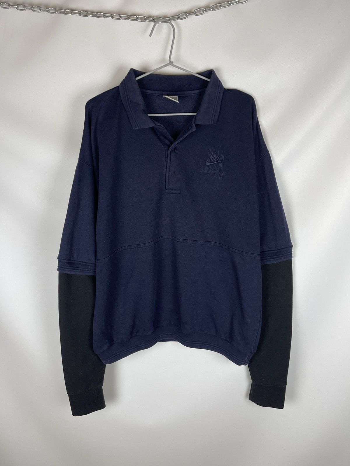 Nike Nike vintage 80s 90s Beaverton Oregon rugby long sleeve polo Size US L / EU 52-54 / 3 - 1 Thumbnail