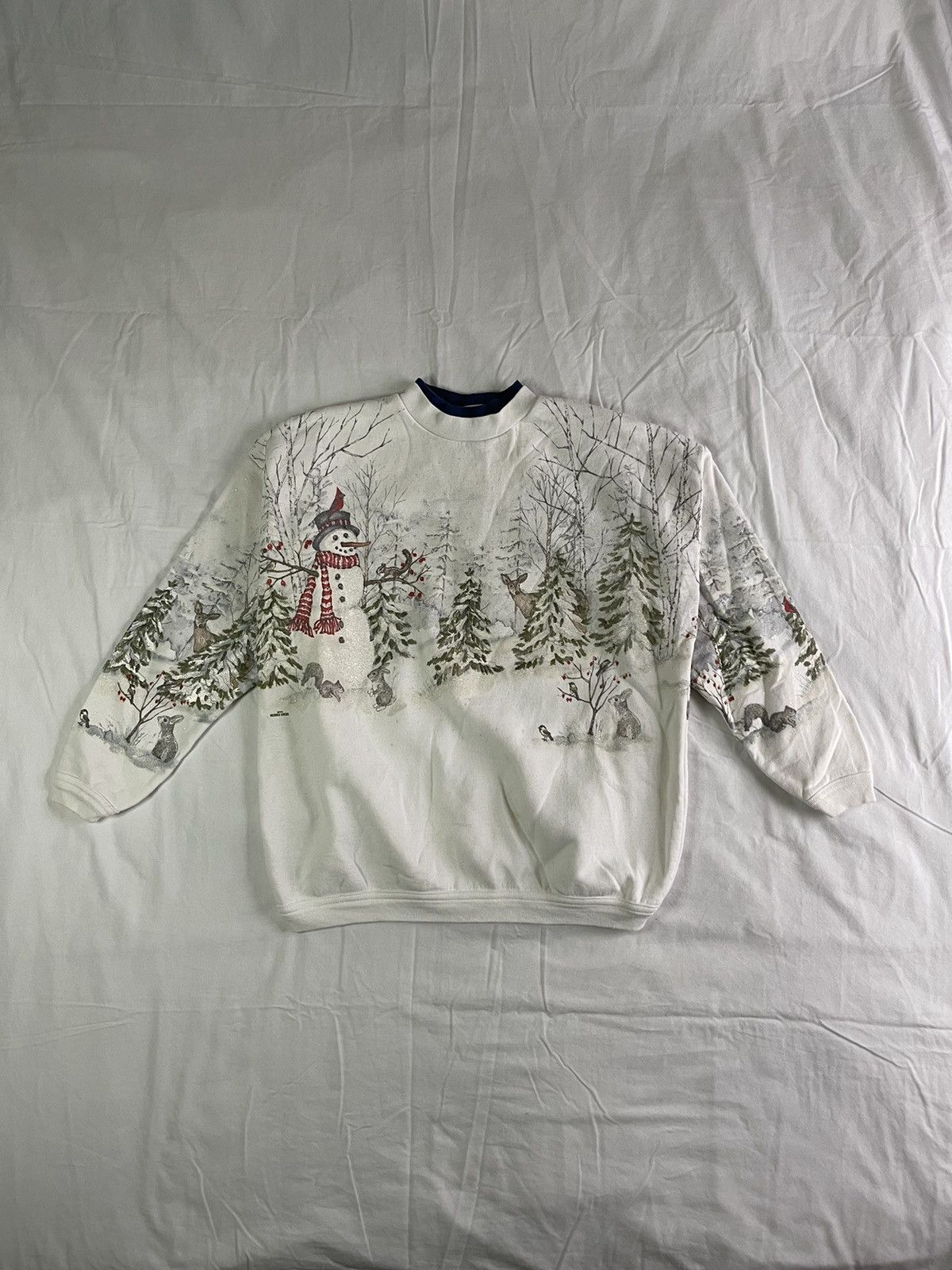 Vintage Winter Vintage Christmas AOP White 90s Crewneck size M Size US M / EU 48-50 / 2 - 1 Thumbnail
